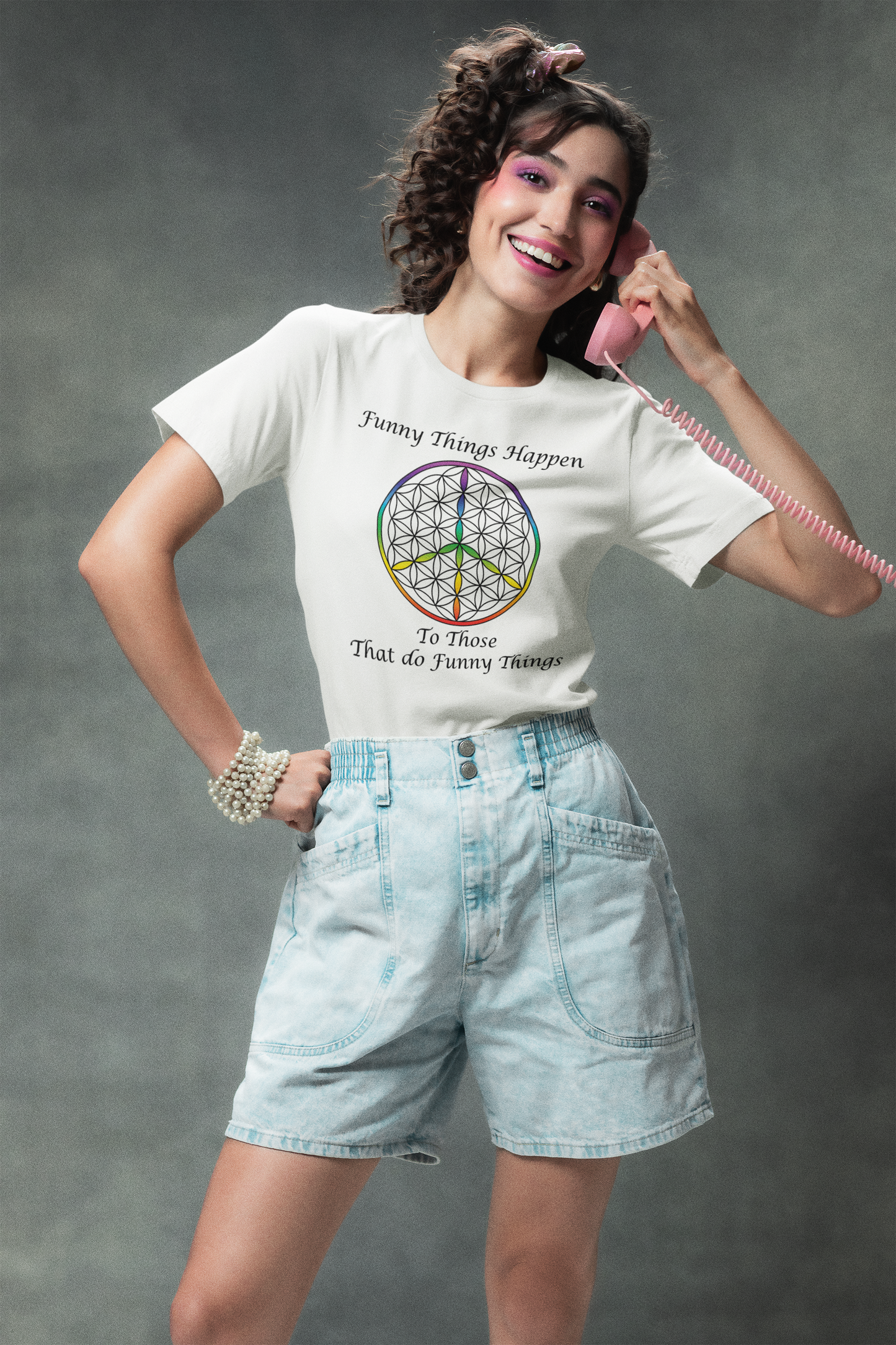 Funny Things Happen Tee (front, black text)