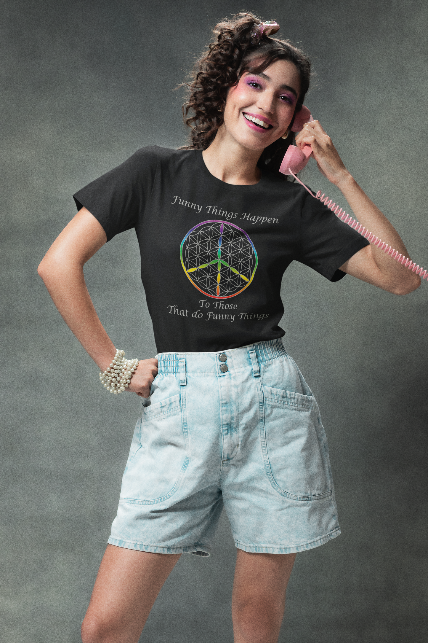 Funny Things Happen Tee (front silver text)