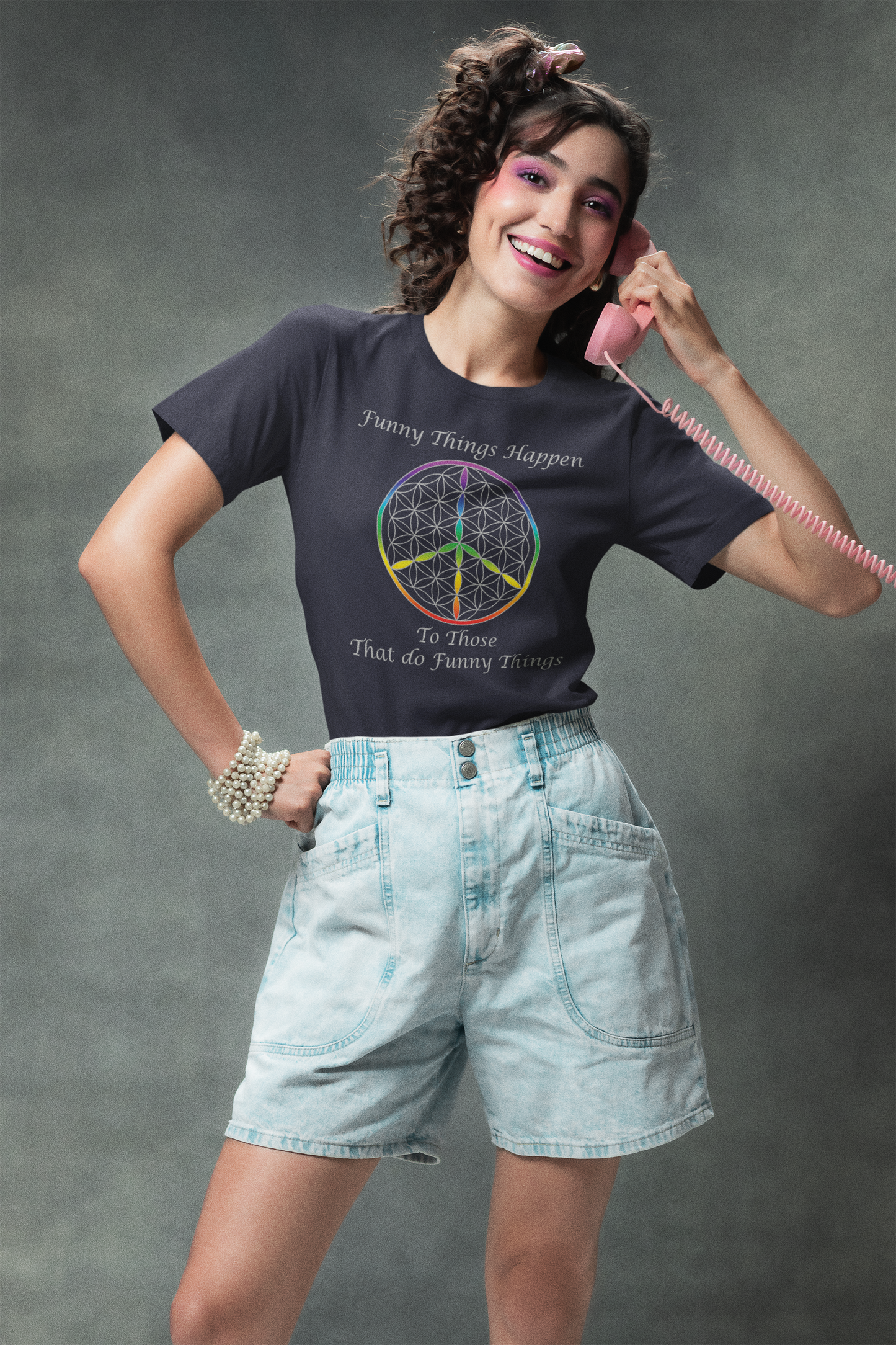 Funny Things Happen Tee (front silver text)