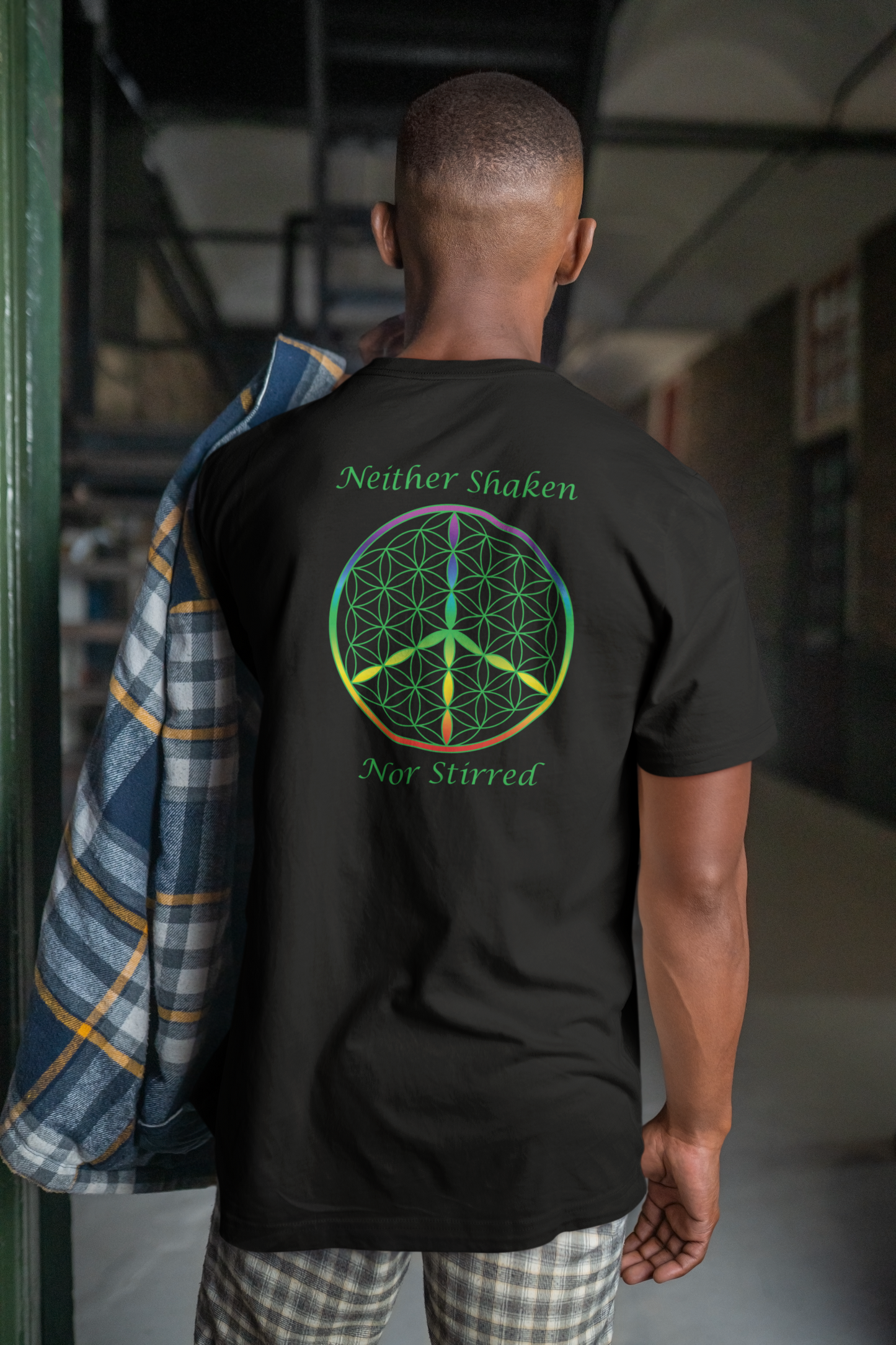Neither Shaken Nor Stirred Tee (back, green text)