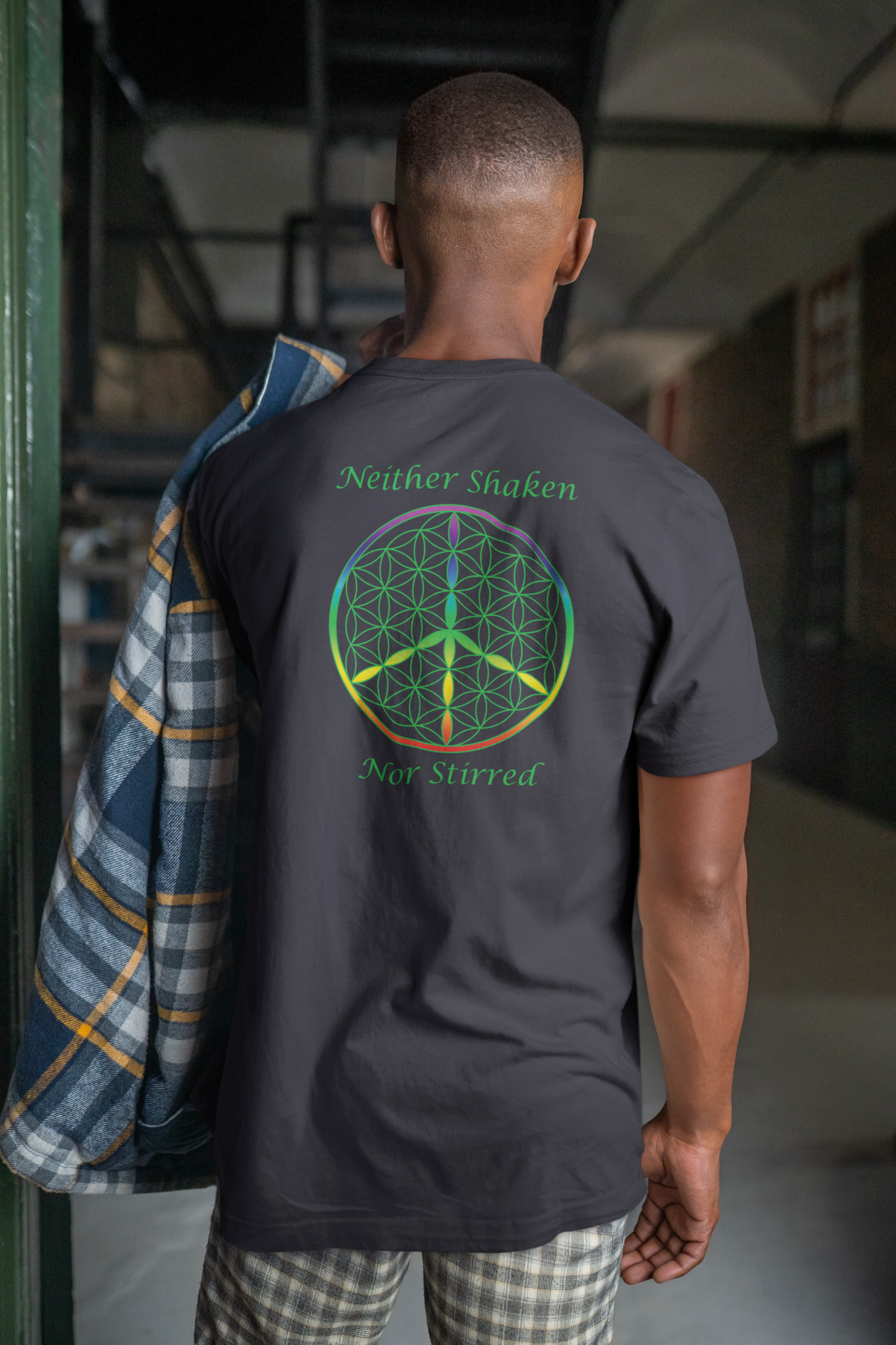 Neither Shaken Nor Stirred Tee (back, green text)