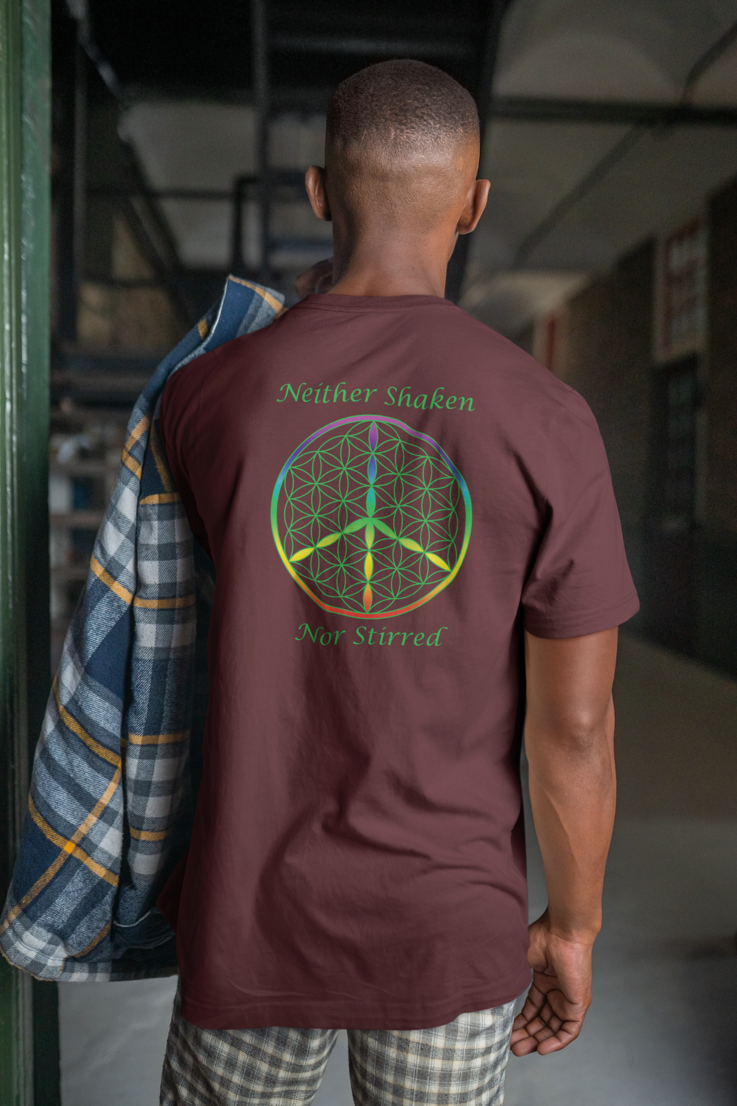 Neither Shaken Nor Stirred Tee (back, green text)