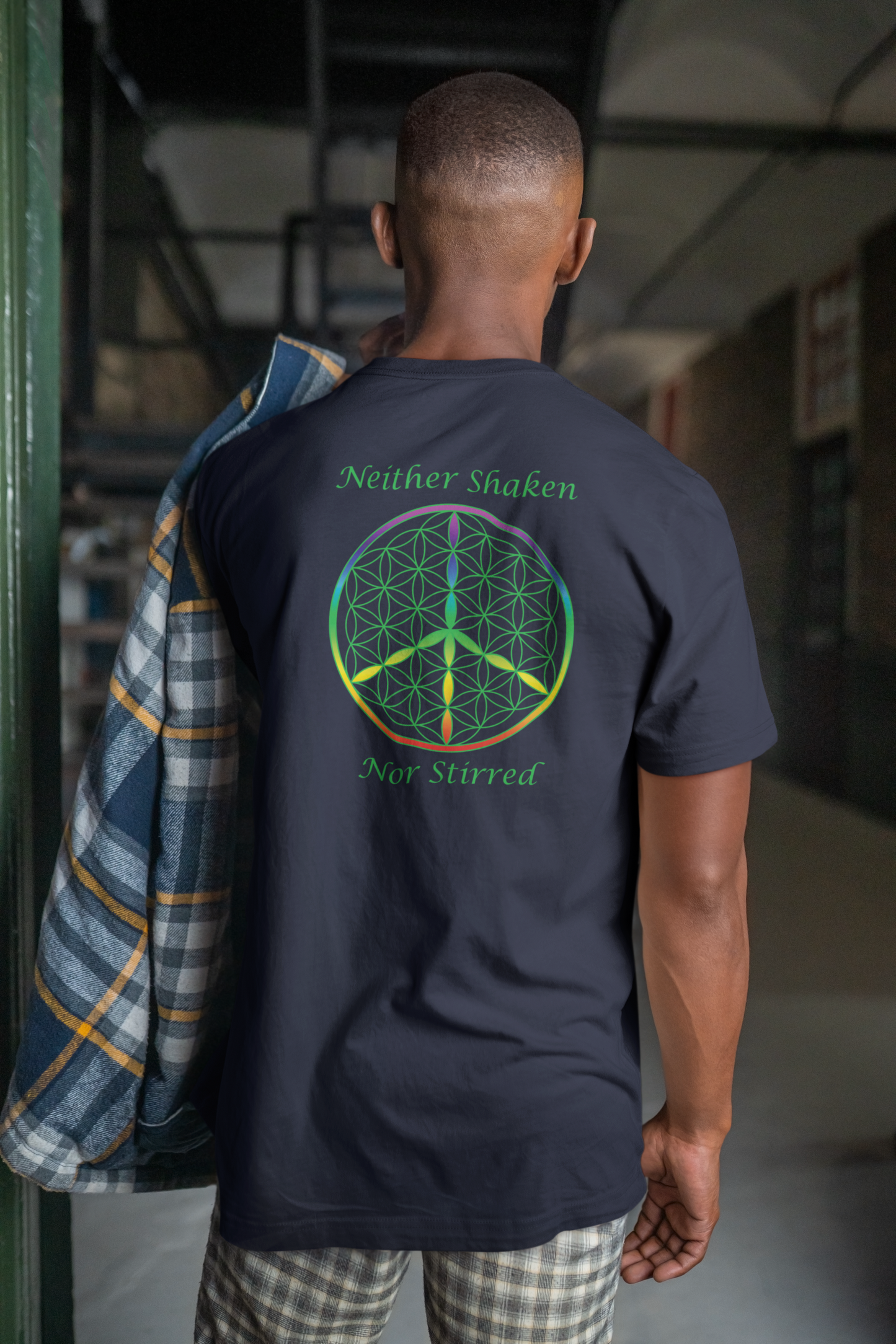 Neither Shaken Nor Stirred Tee (back, green text)