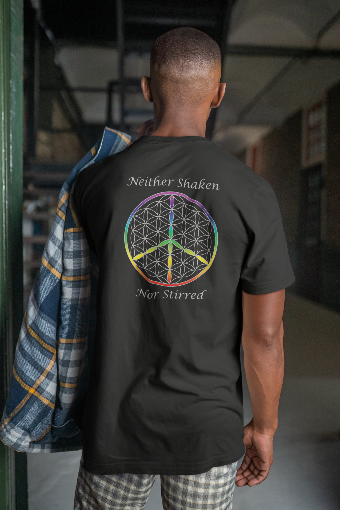 Neither Shaken Nor Stirred Tee (back, silver text)