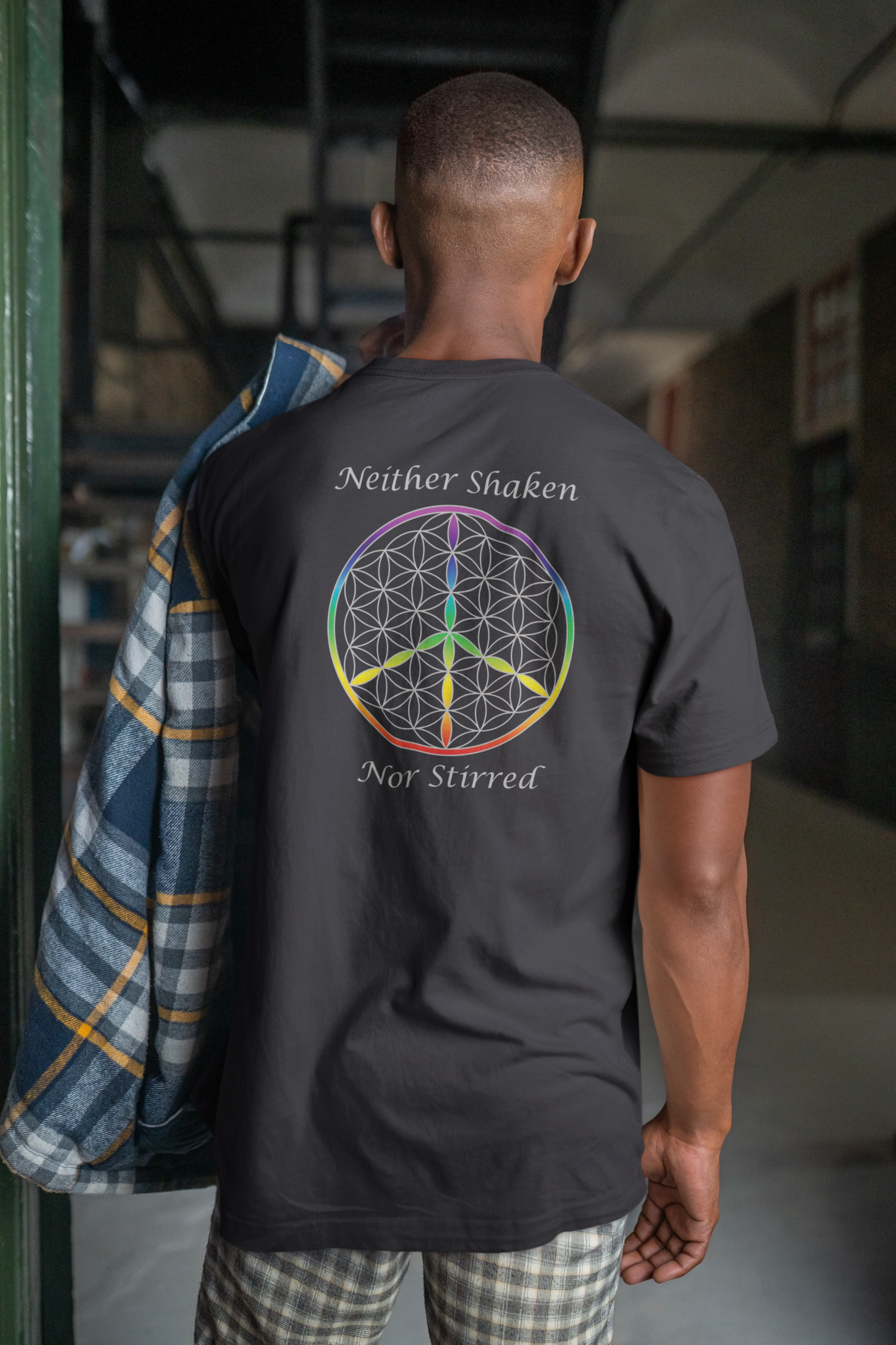 Neither Shaken Nor Stirred Tee (back, silver text)