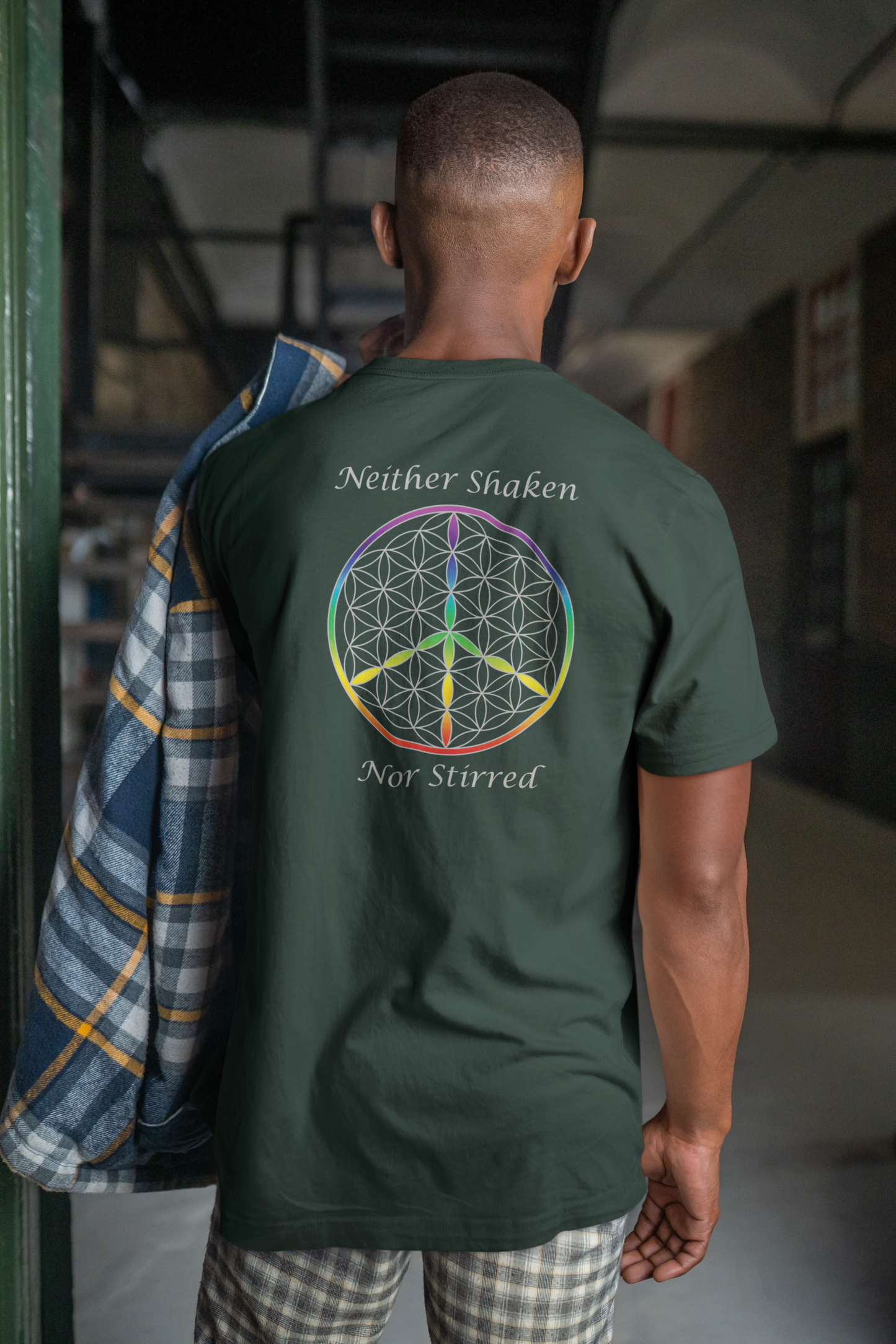 Neither Shaken Nor Stirred Tee (back, silver text)