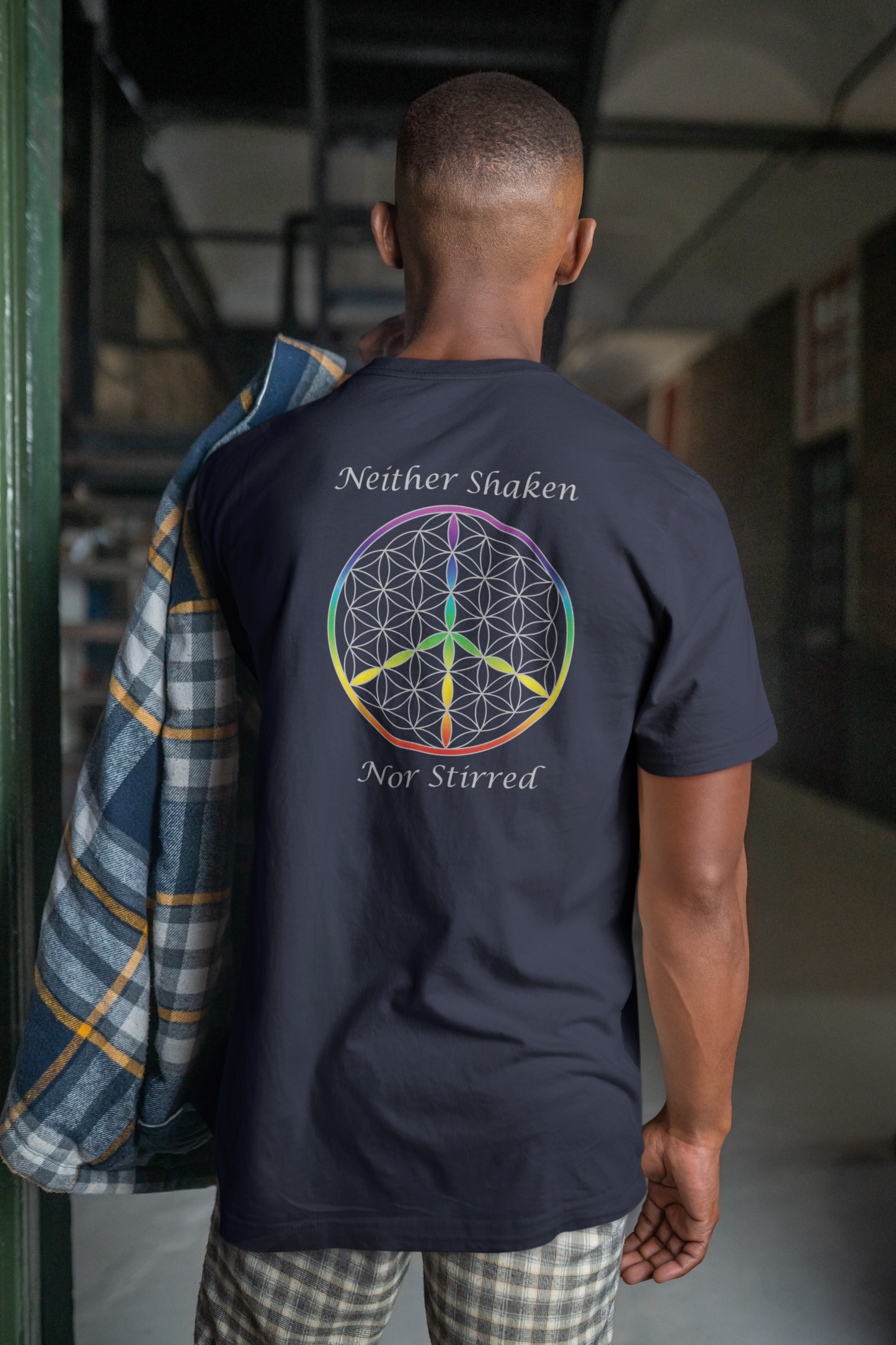 Neither Shaken Nor Stirred Tee (back, silver text)