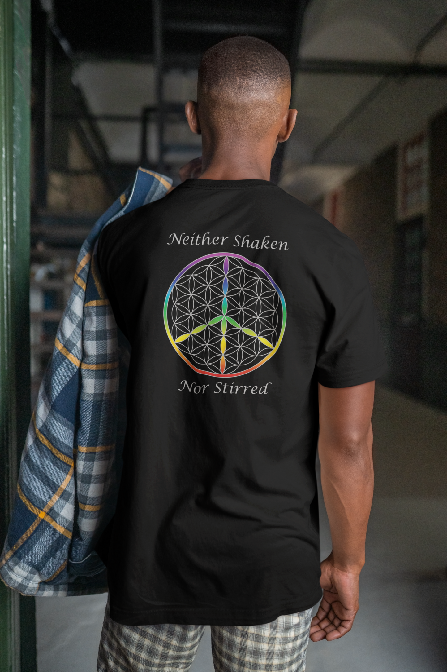 Neither Shaken Nor Stirred Tee (back, silver text)