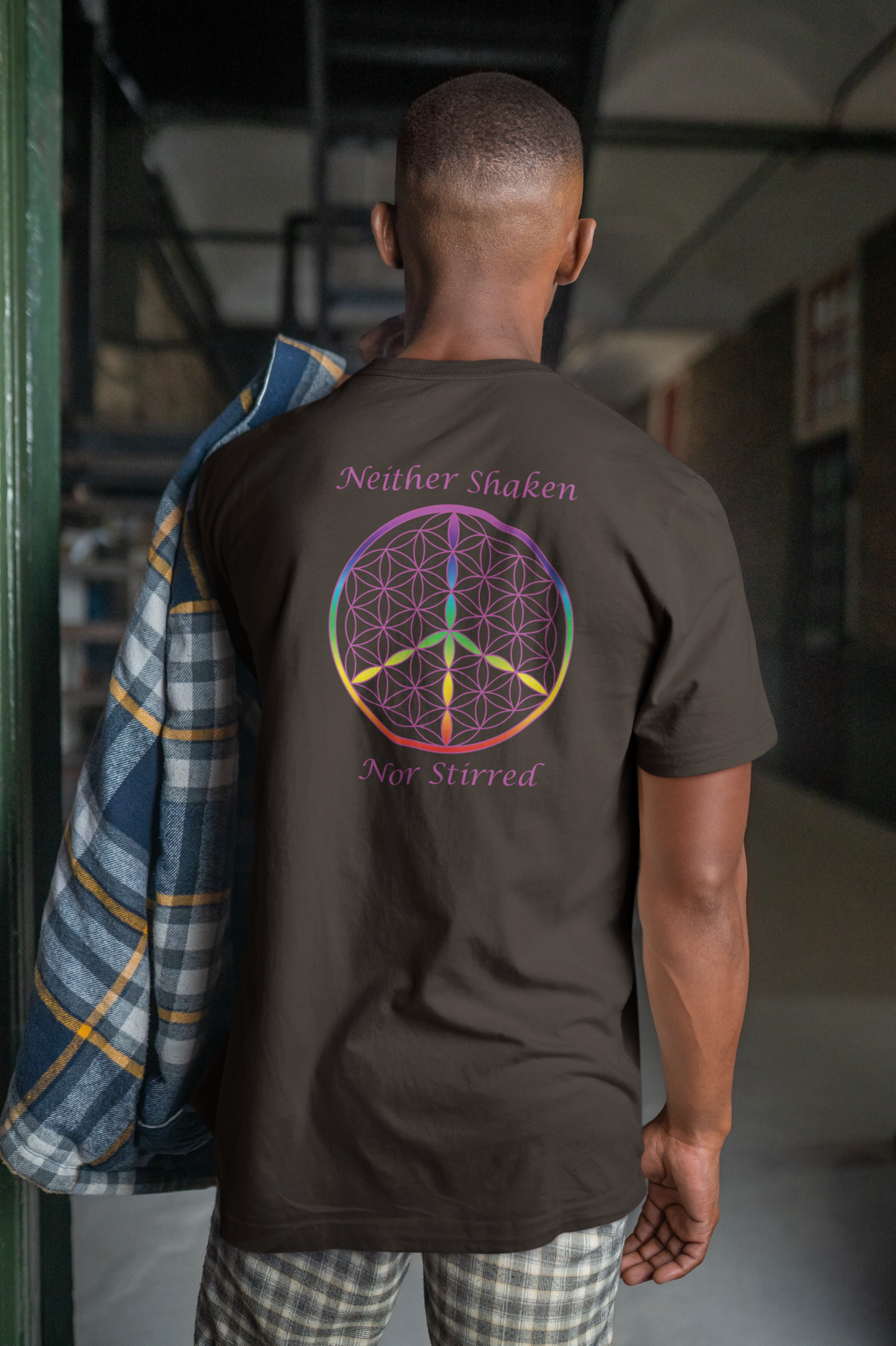Neither Shaken Nor Stirred Tee (back, violet text)
