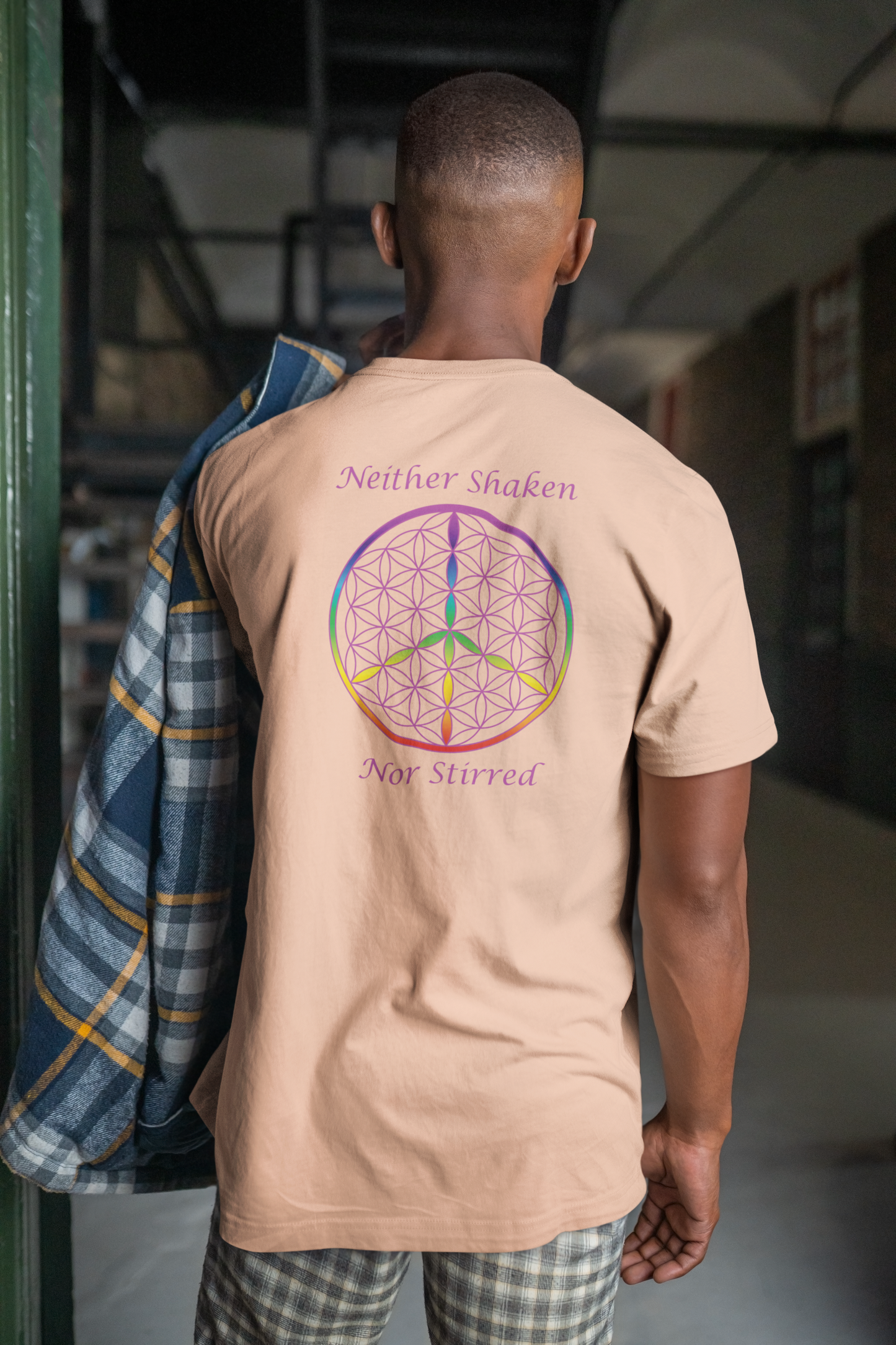Neither Shaken Nor Stirred Tee (back, violet text)