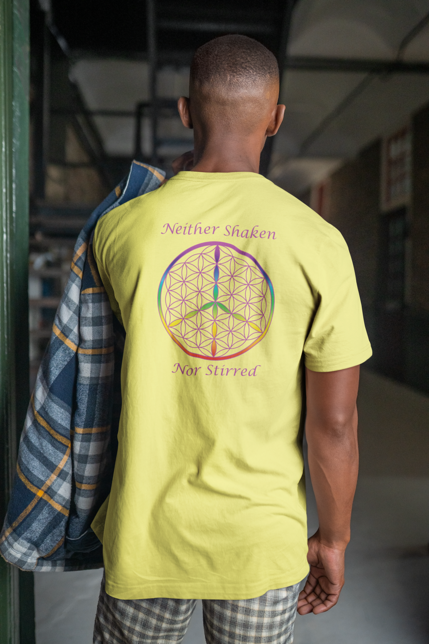 Neither Shaken Nor Stirred Tee (back, violet text)