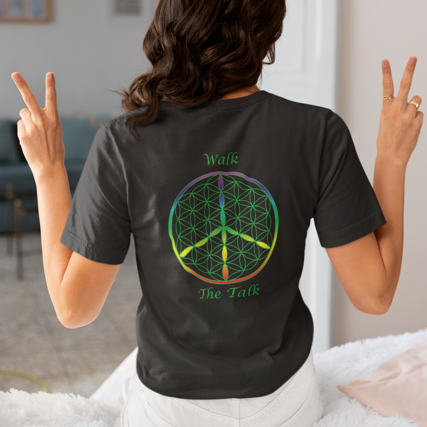 Walk The Talk Tee (back, green text)
