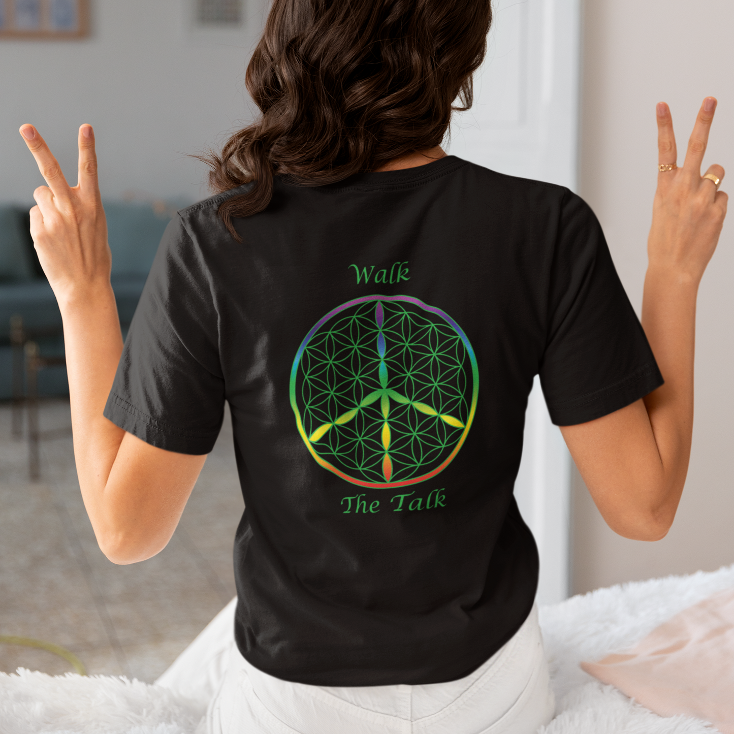 Walk The Talk Tee (back, green text)