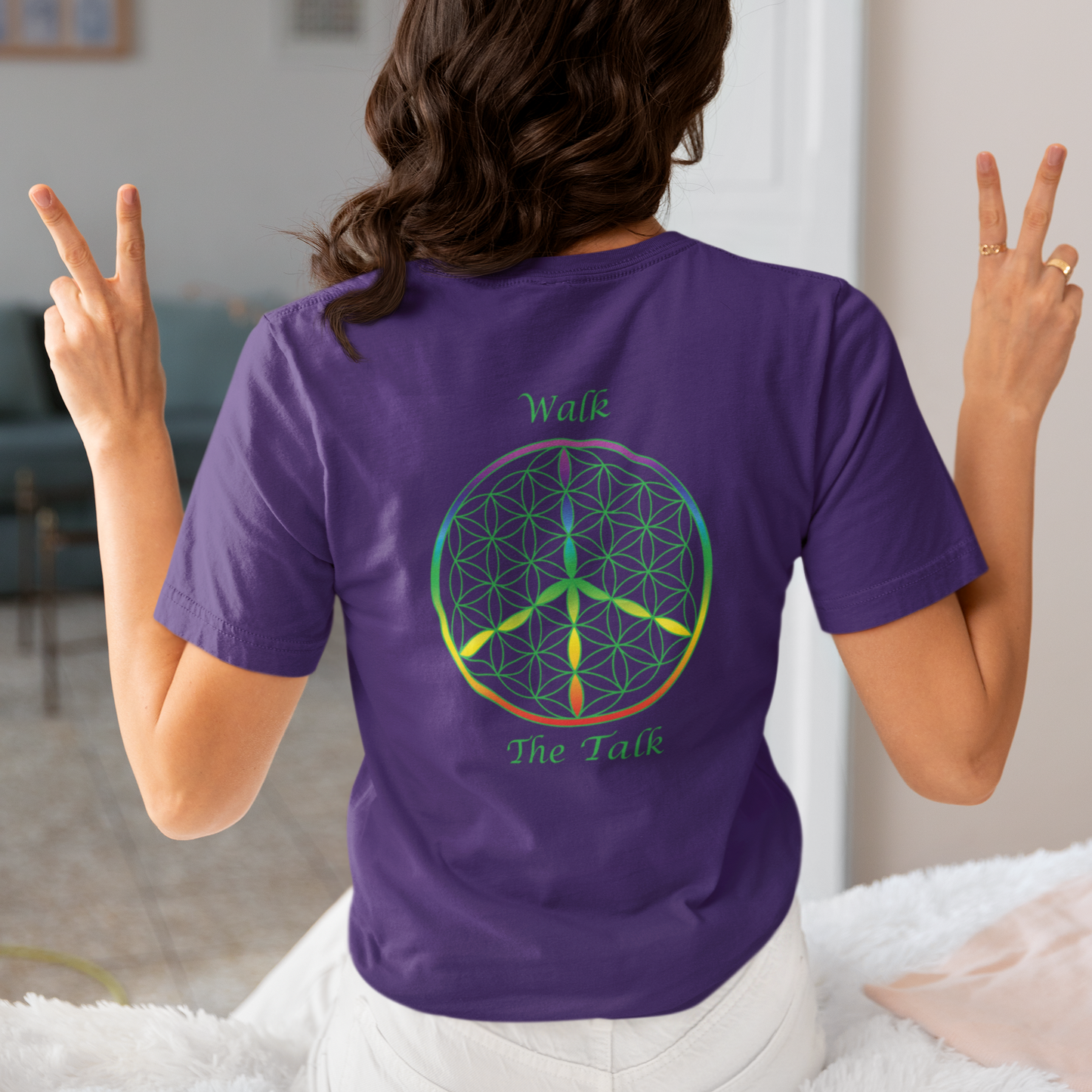 Walk The Talk Tee (back, green text)