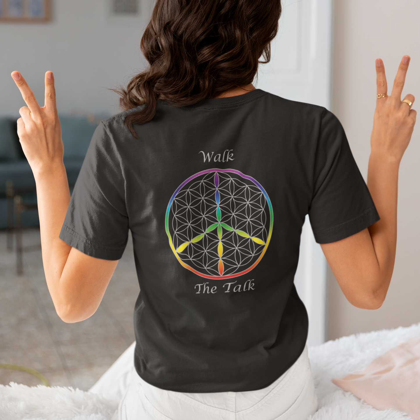 Walk The Talk Tee (back, silver text)