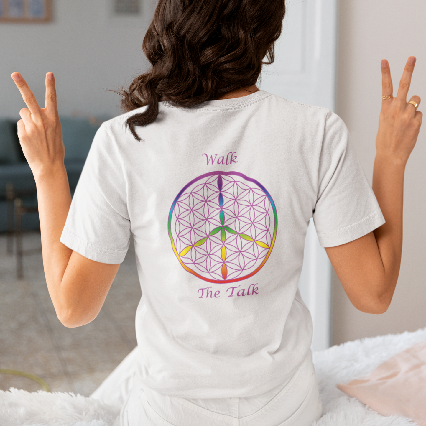 Walk The Talk Tee (back, violet text)