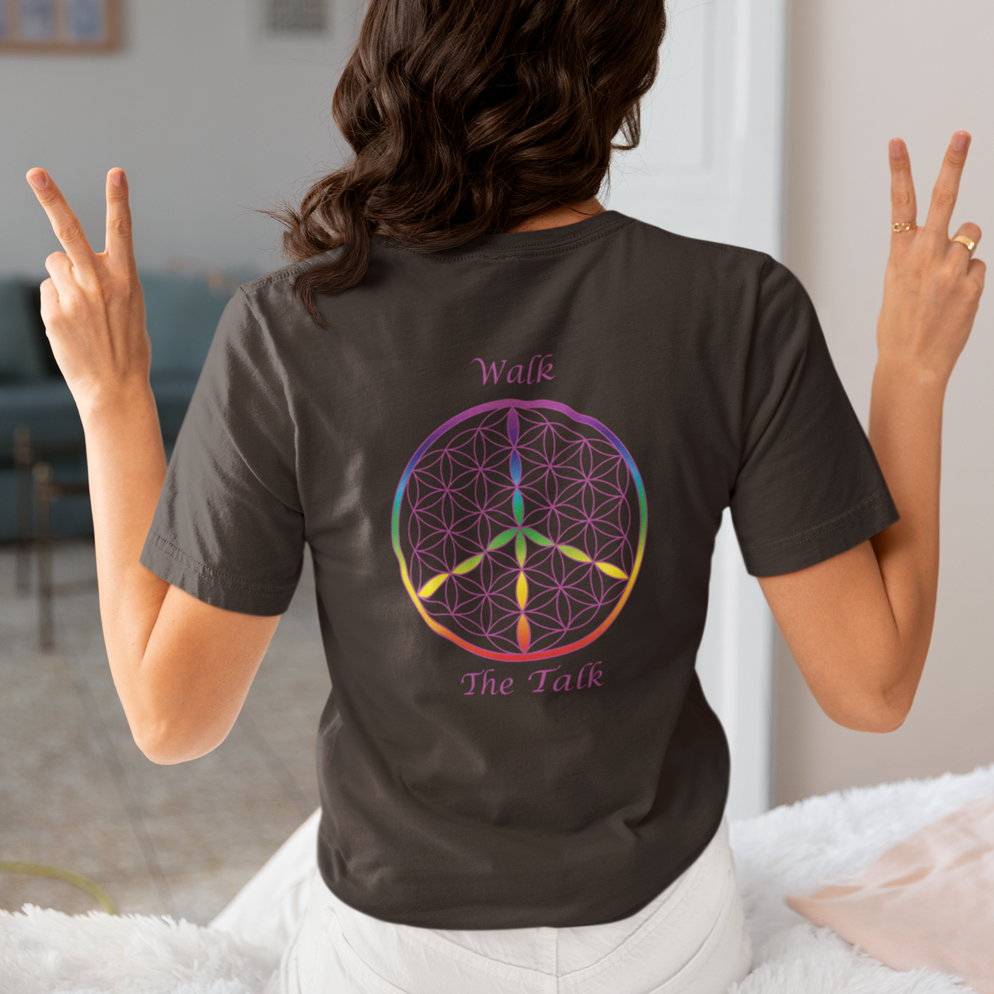 Walk The Talk Tee (back, violet text)