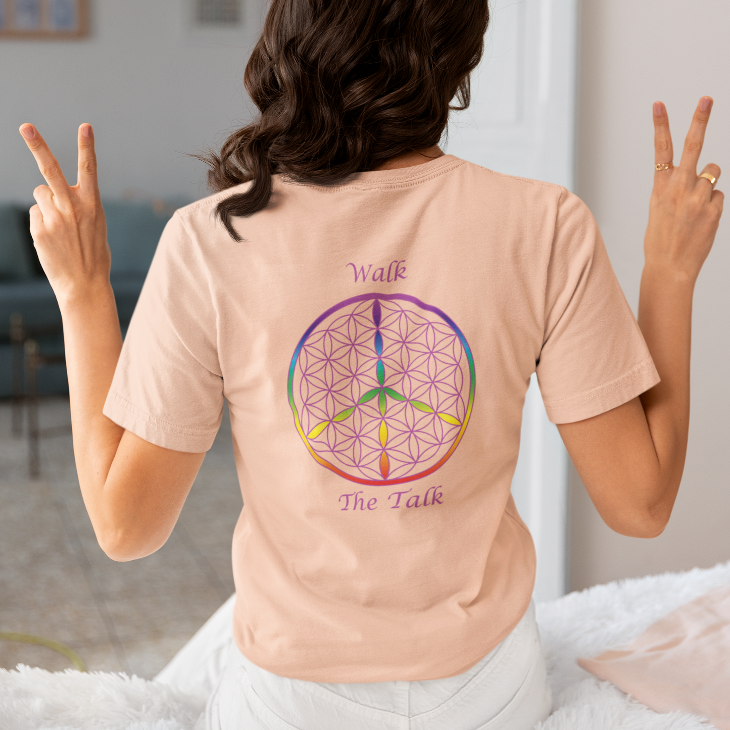 Walk The Talk Tee (back, violet text)