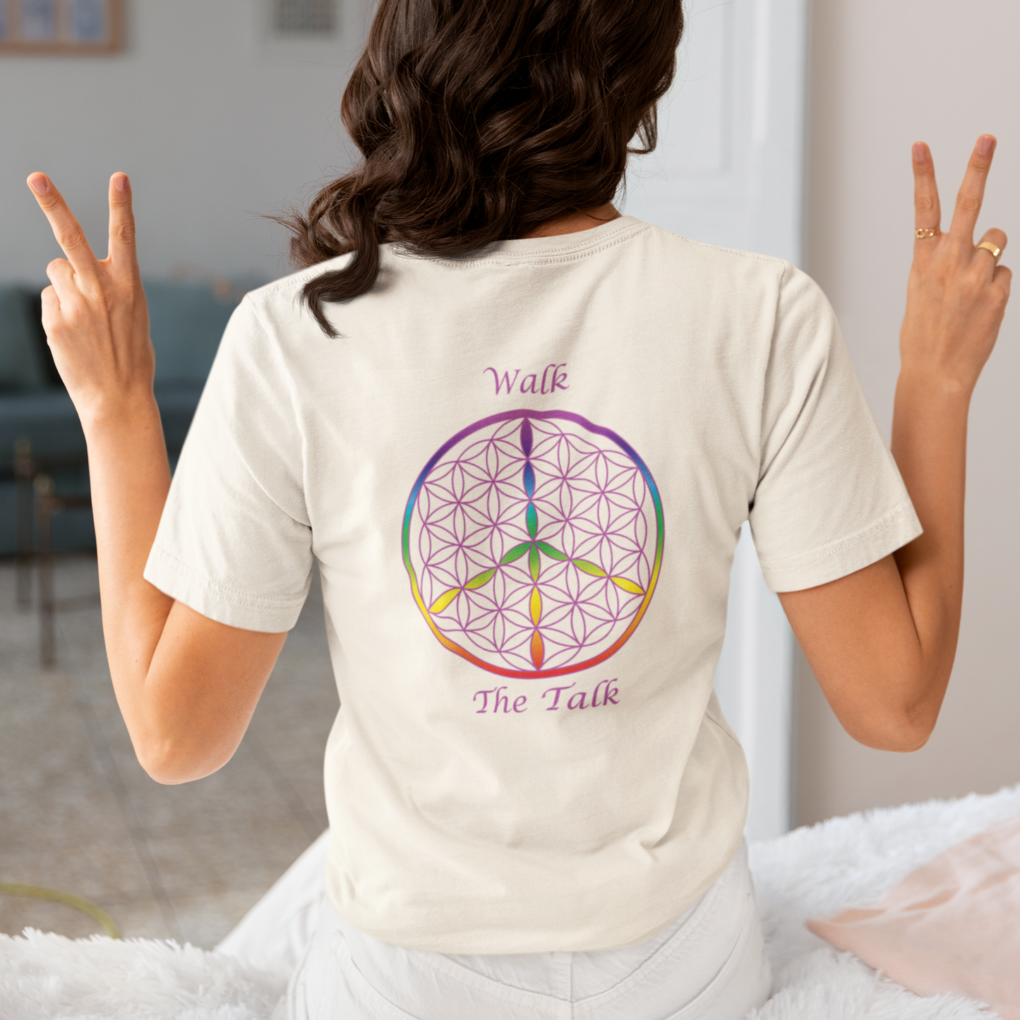 Walk The Talk Tee (back, violet text)