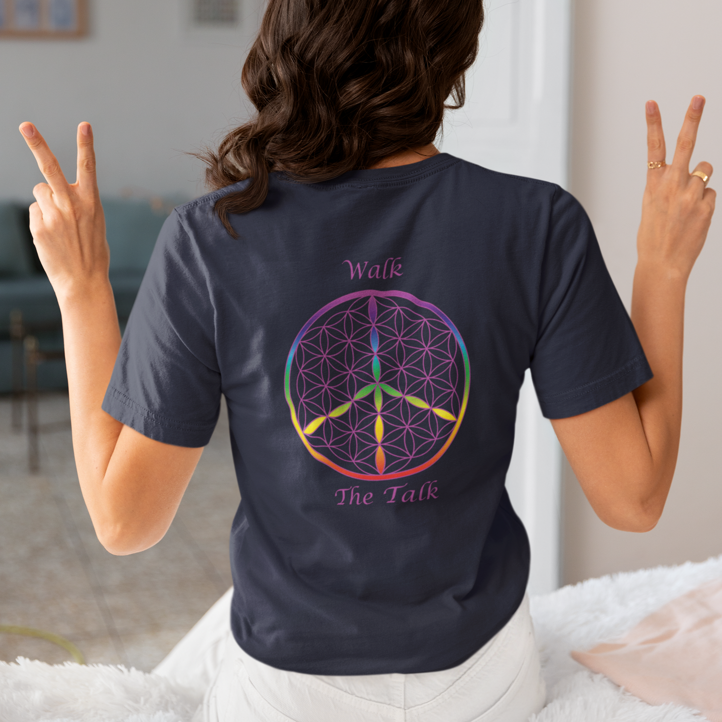 Walk The Talk Tee (back, violet text)