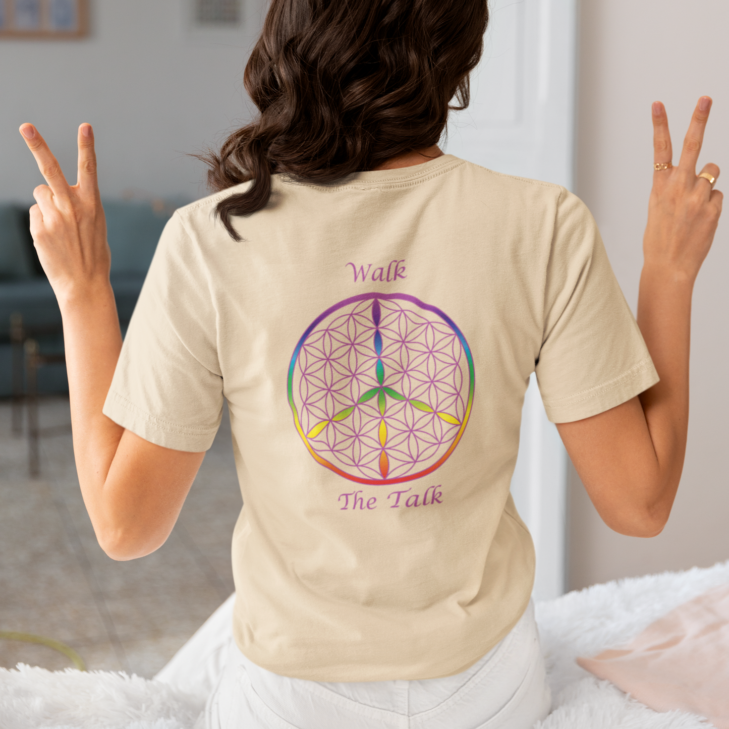 Walk The Talk Tee (back, violet text)