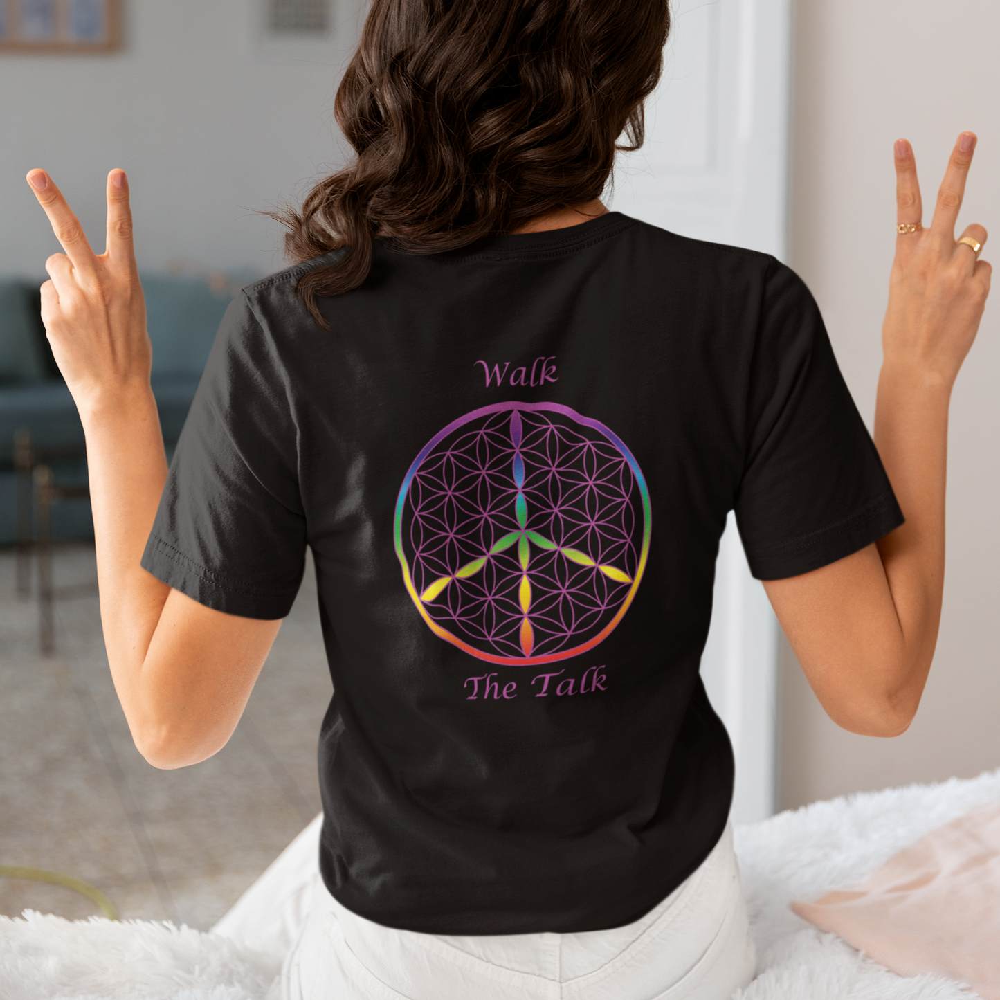 Walk The Talk Tee (back, violet text)