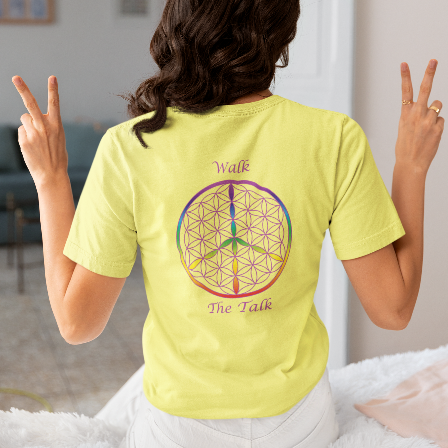 Walk The Talk Tee (back, violet text)