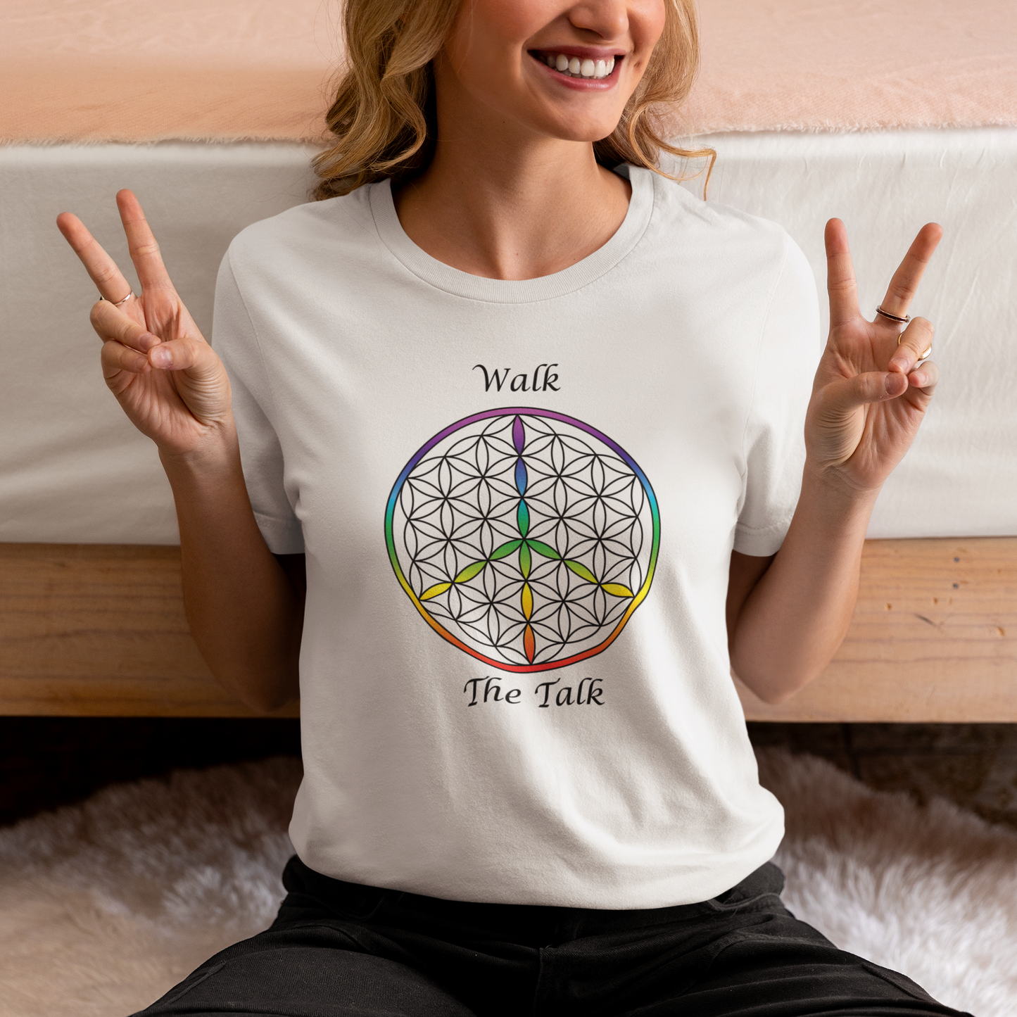 Walk The Talk Tee (front, black text)