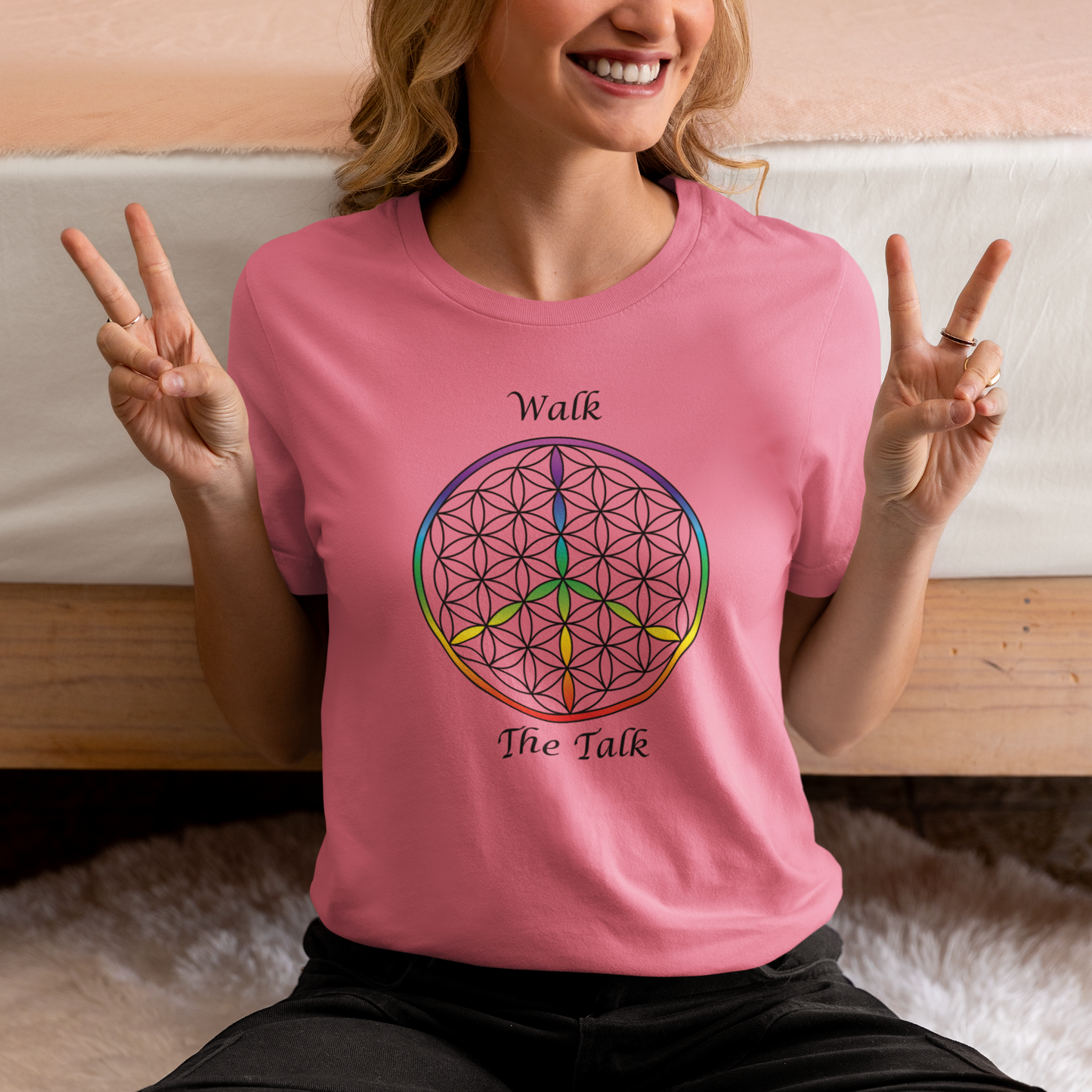 Walk The Talk Tee (front, black text)