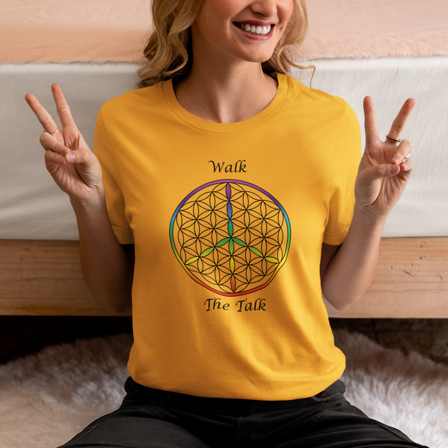 Walk The Talk Tee (front, black text)