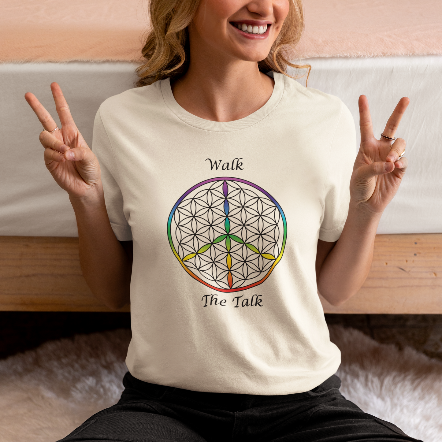 Walk The Talk Tee (front, black text)
