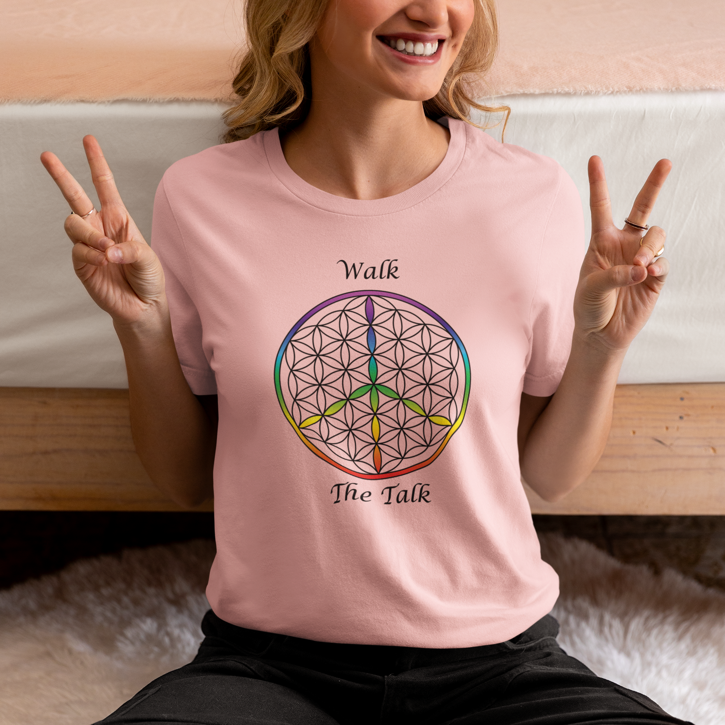 Walk The Talk Tee (front, black text)