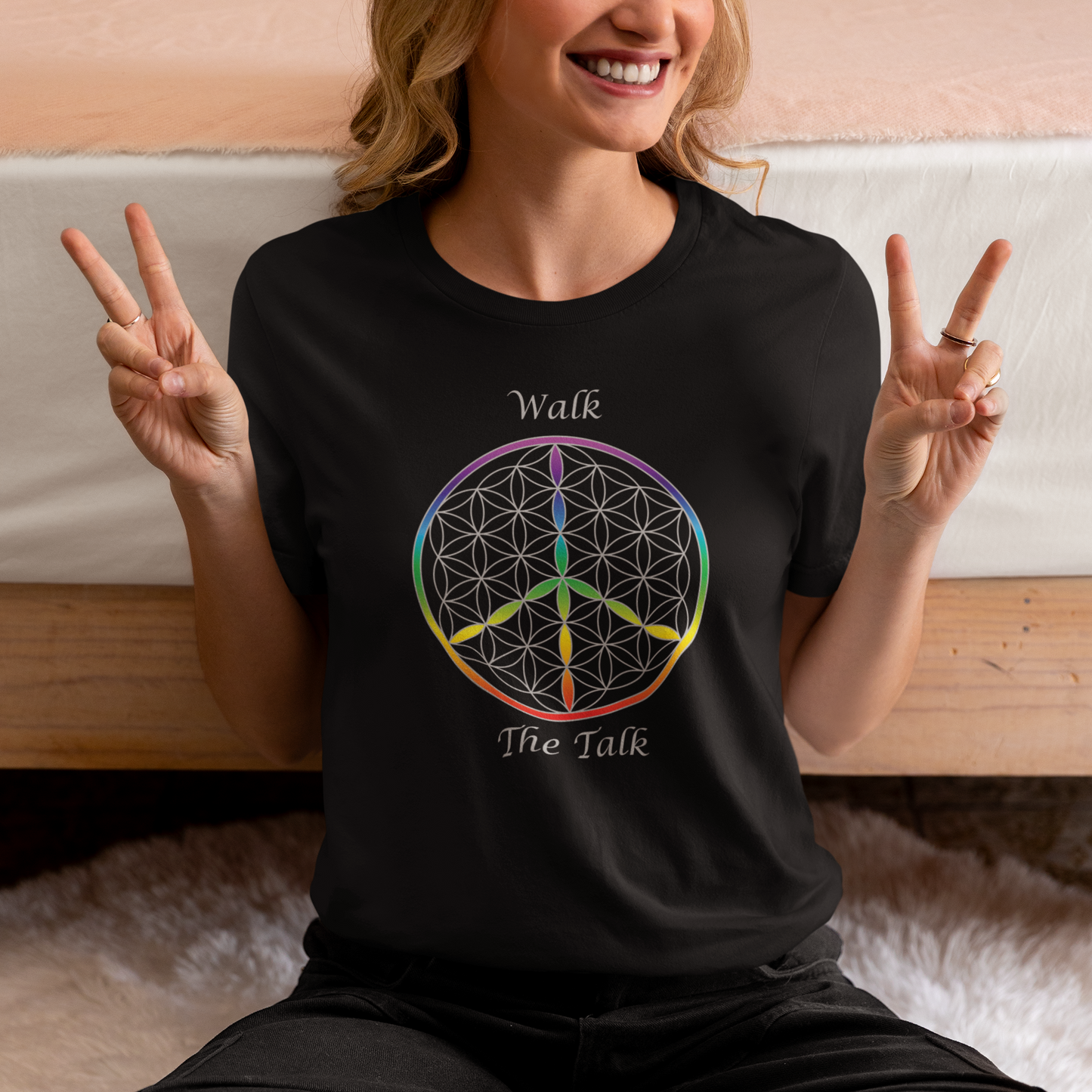 Walk The Talk Tee (front, silver text)