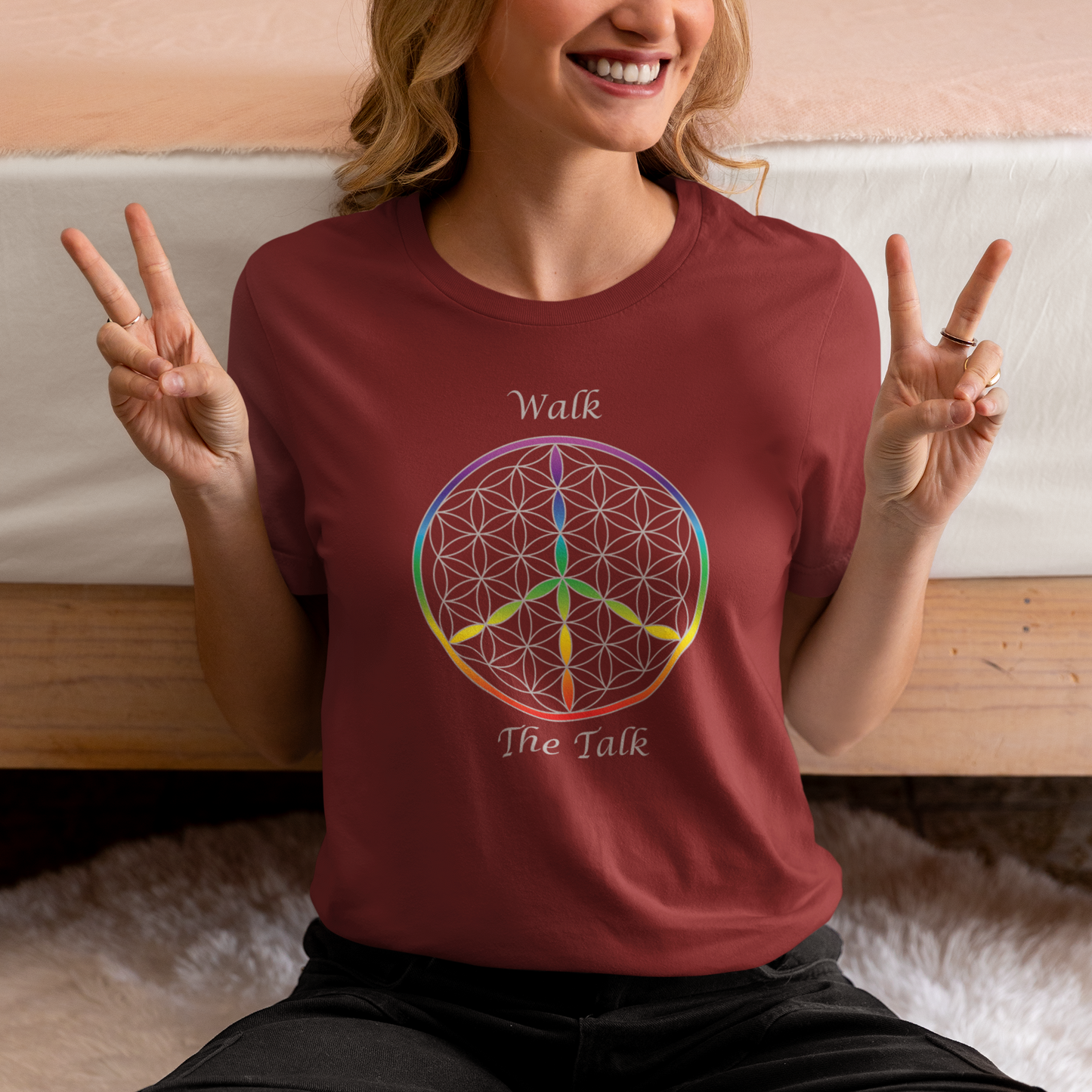 Walk The Talk Tee (front, silver text)