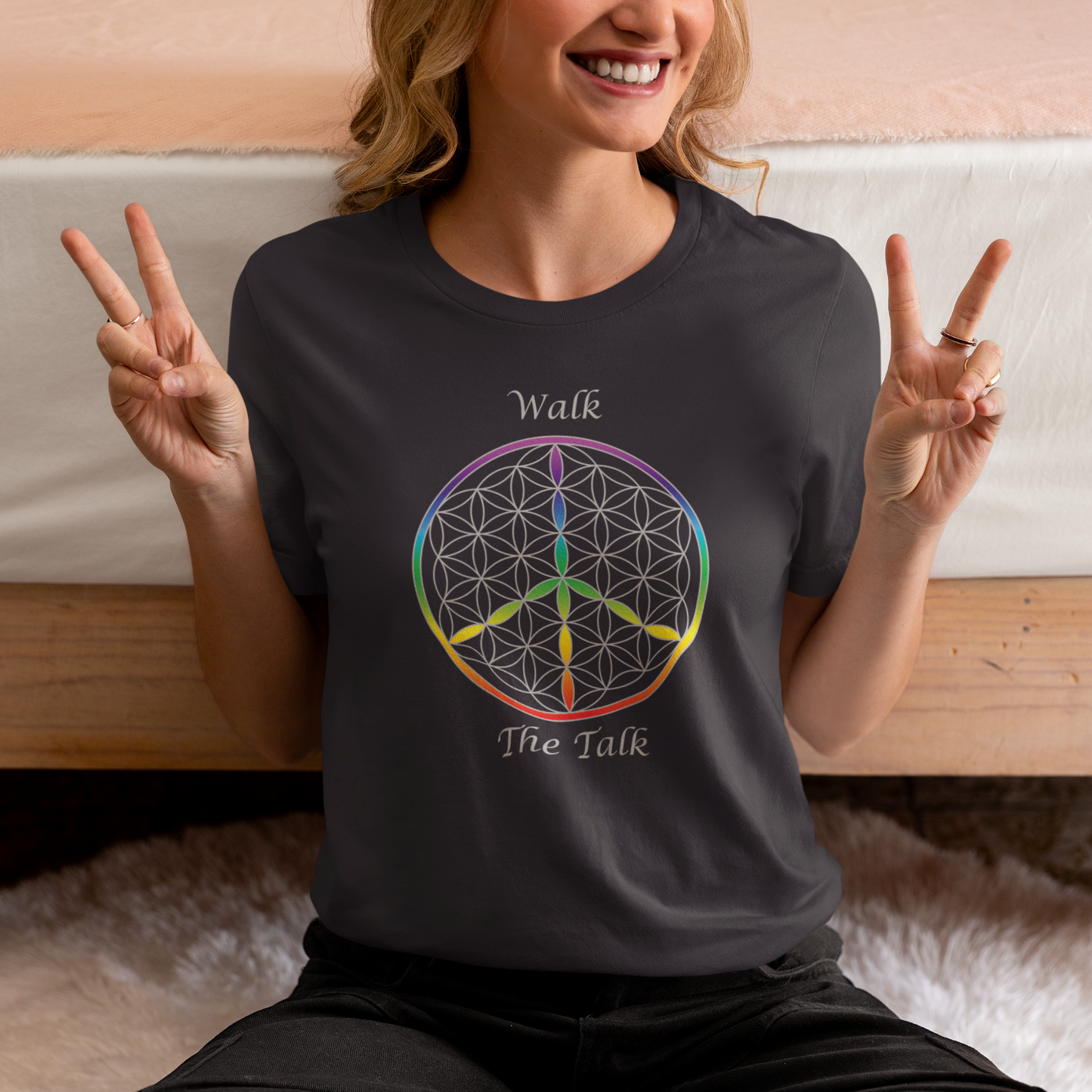 Walk The Talk Tee (front, silver text)