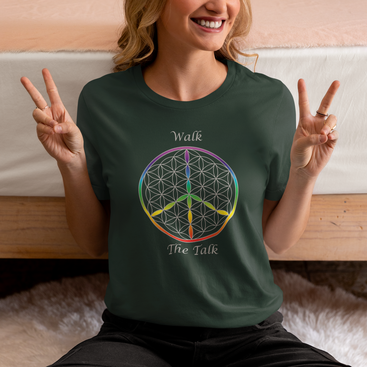 Walk The Talk Tee (front, silver text)