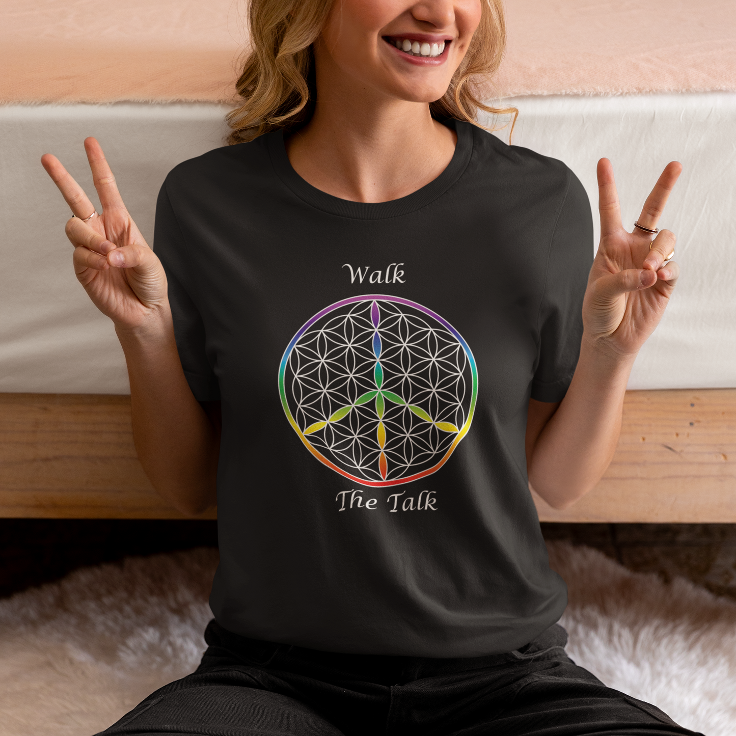 Walk The Talk Tee (front, white text)