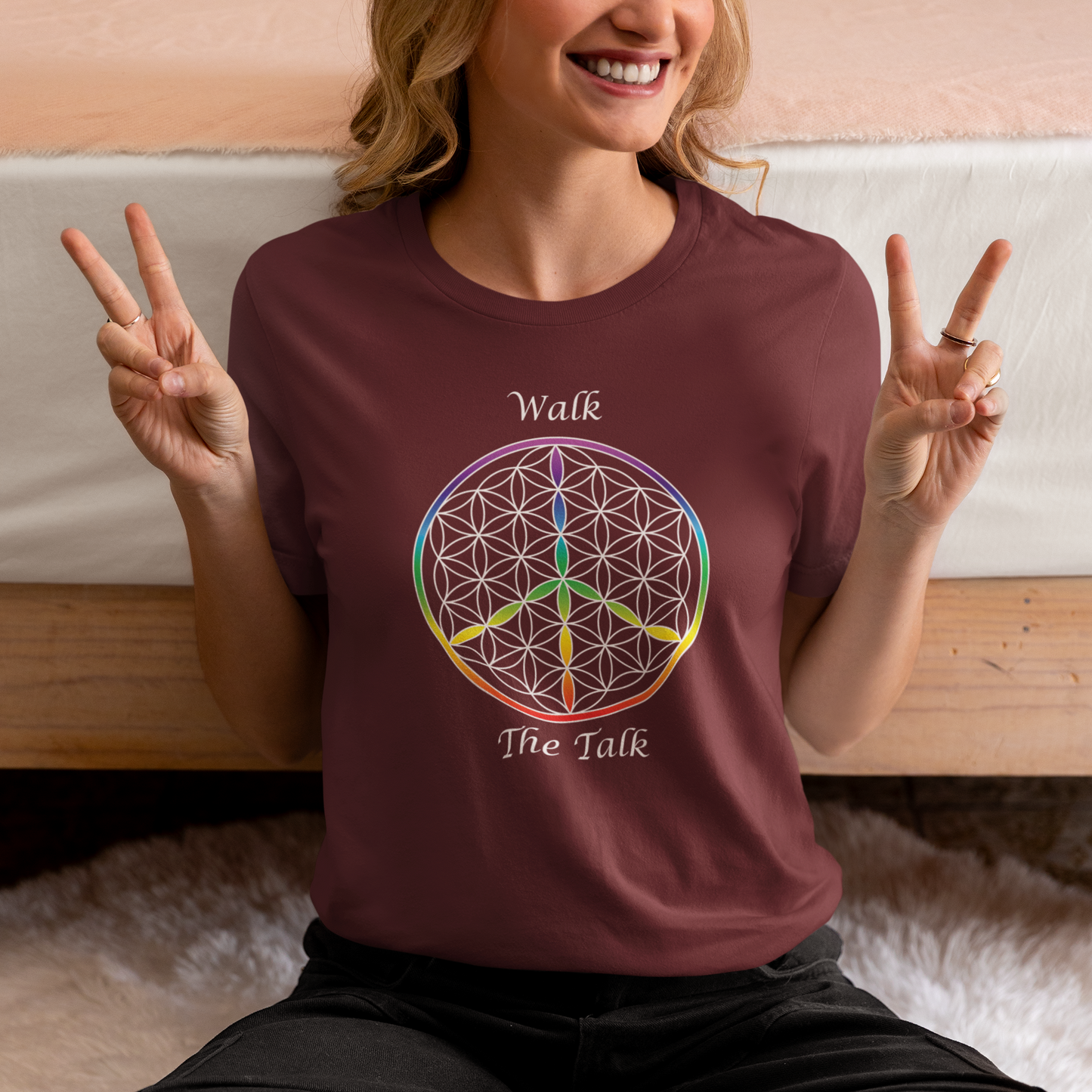 Walk The Talk Tee (front, white text)