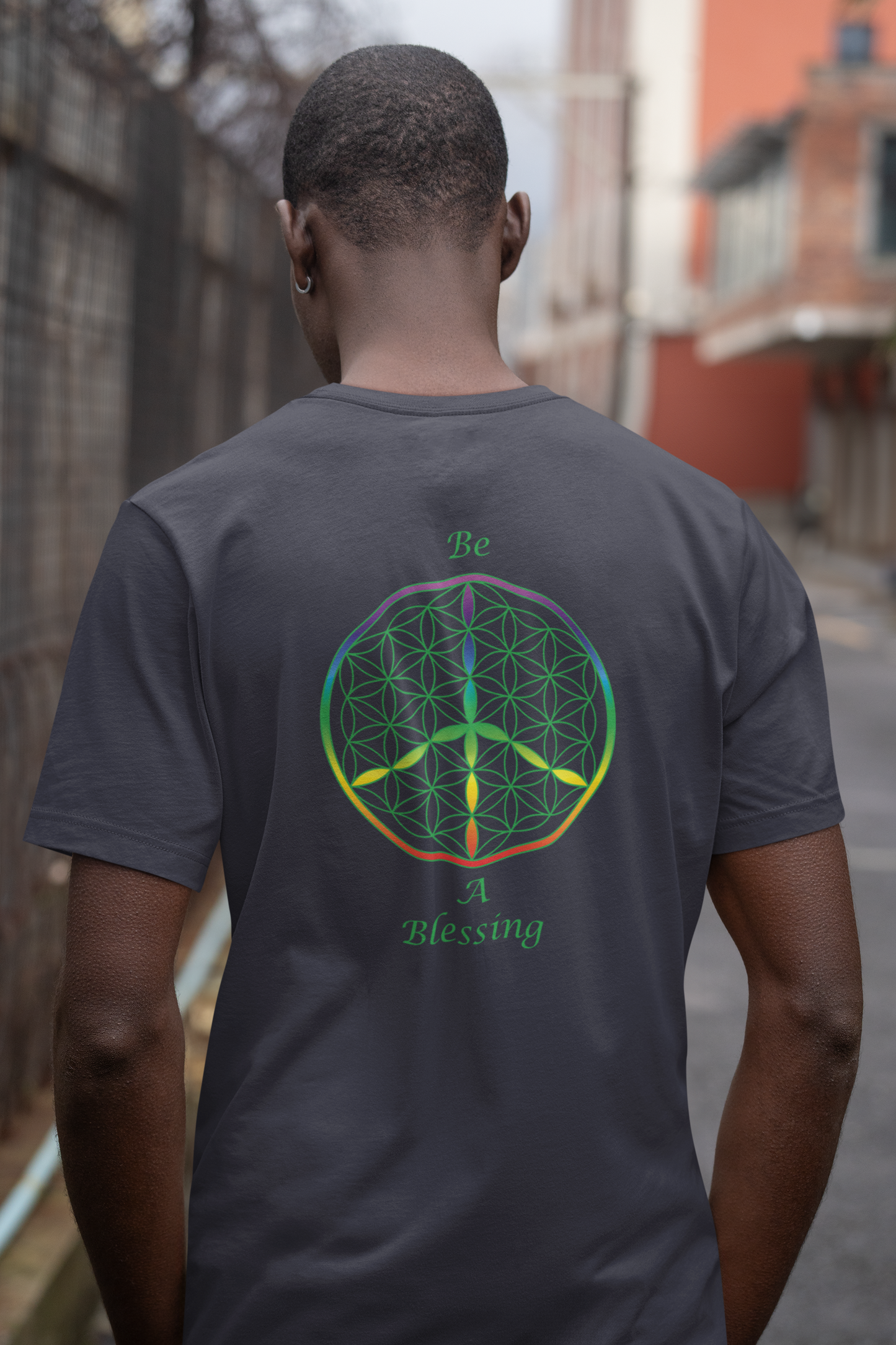 Be A Blessing Tee (back, green text)