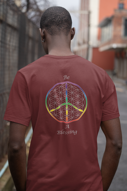 Be A Blessing Tee (back, silver text)