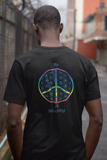 Be A Blessing Tee (back, sky blue text)
