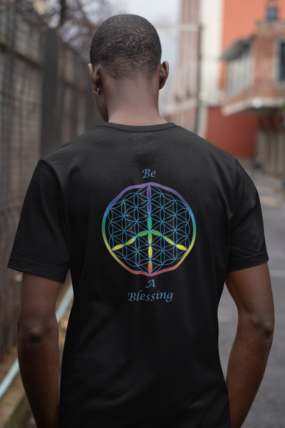Be A Blessing Tee (back, sky blue text)