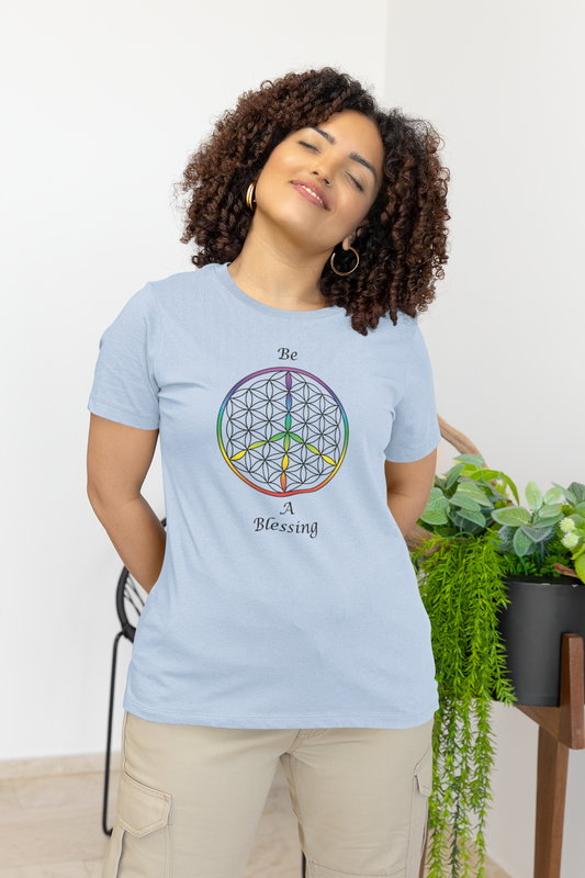Be A Blessing Tee (front, black text)