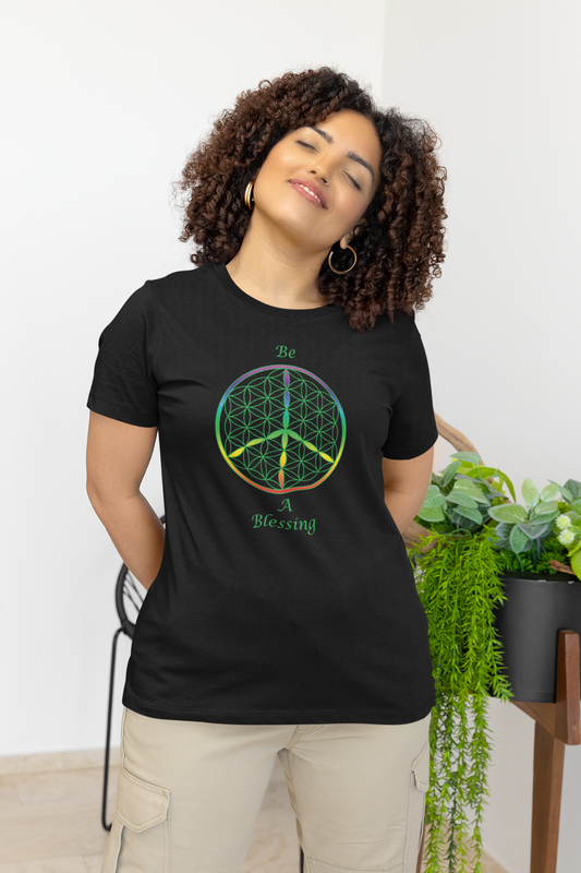 Be A Blessing Tee (front, green text)