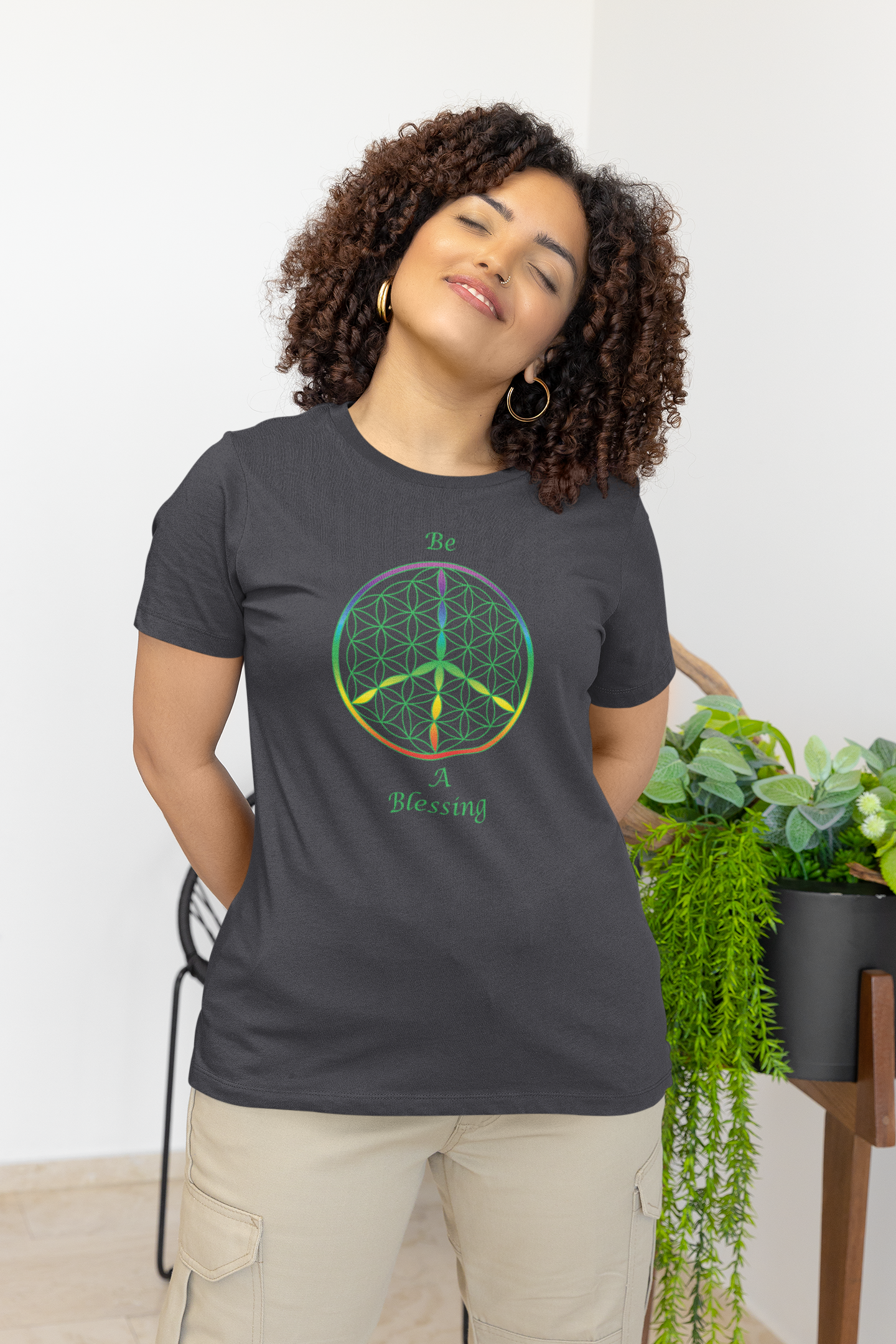 Be A Blessing Tee (front, green text)