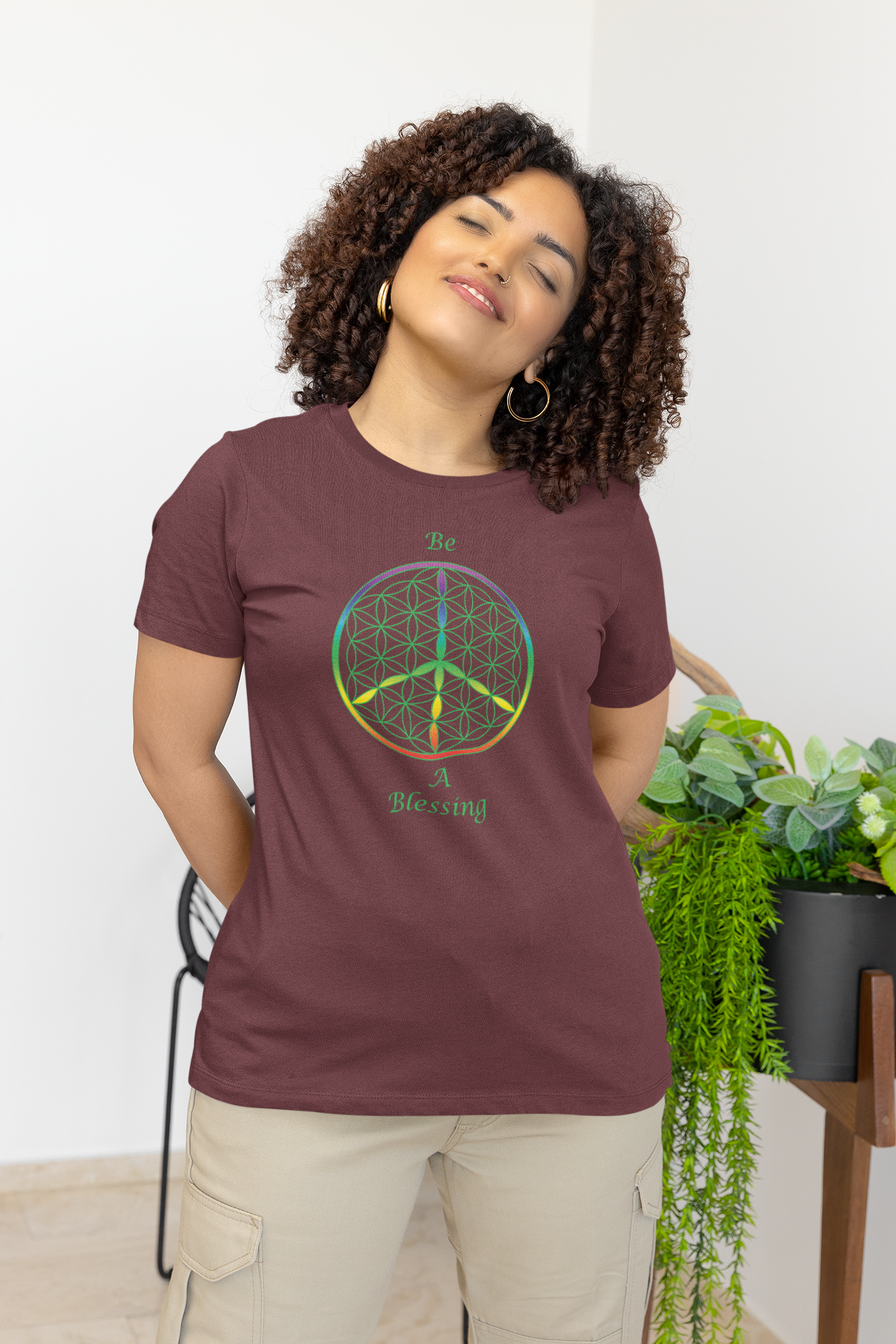 Be A Blessing Tee (front, green text)
