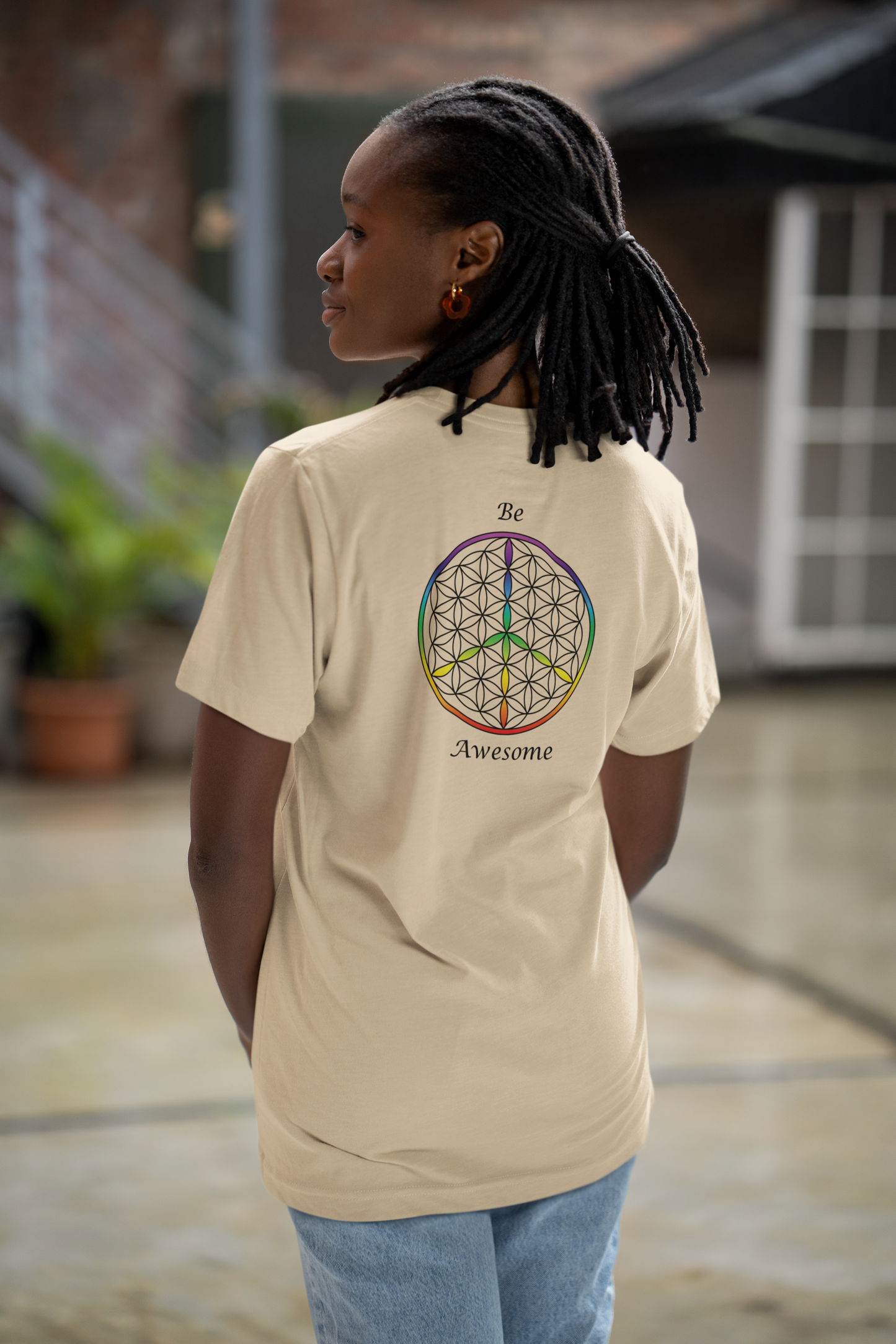 Be Awesome Tee (back, black text)