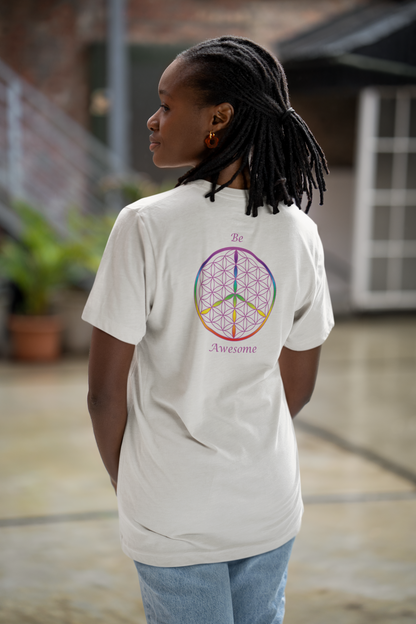 Be Awesome Tee (back, violet text)