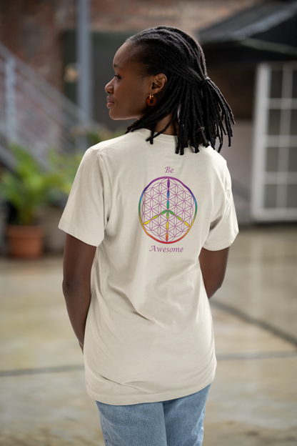 Be Awesome Tee (back, violet text)