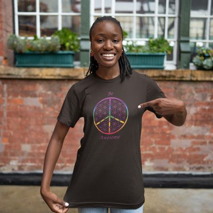 Be Awesome Tee (front, violet text)